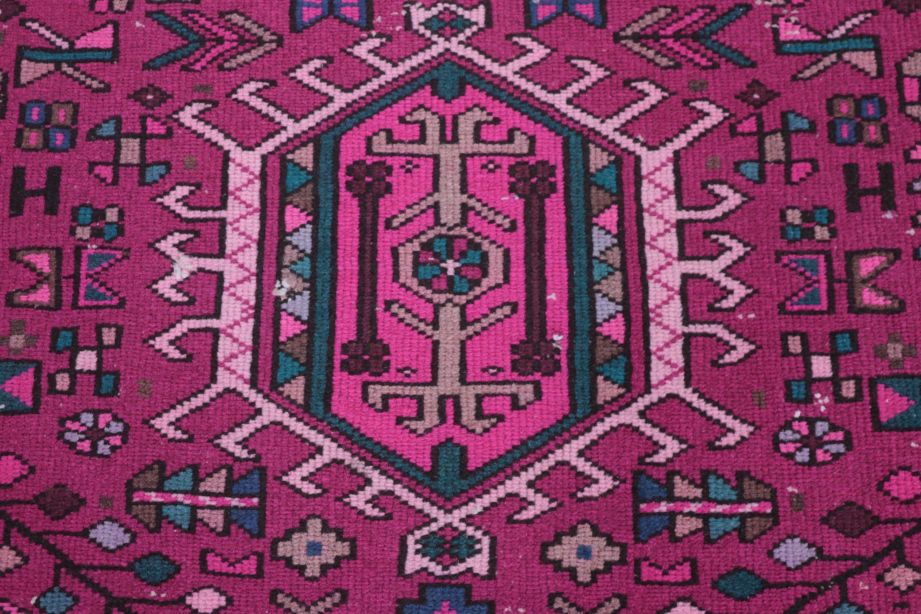 3.3x12.5 ft Runner Halı, Boho Halı, Uzun Runner Halıları, Pembe Fas Halıları, Koridor Halısı, Türk Halıları, Antika Halı, Vintage Halı, Yatak Odası Halıları