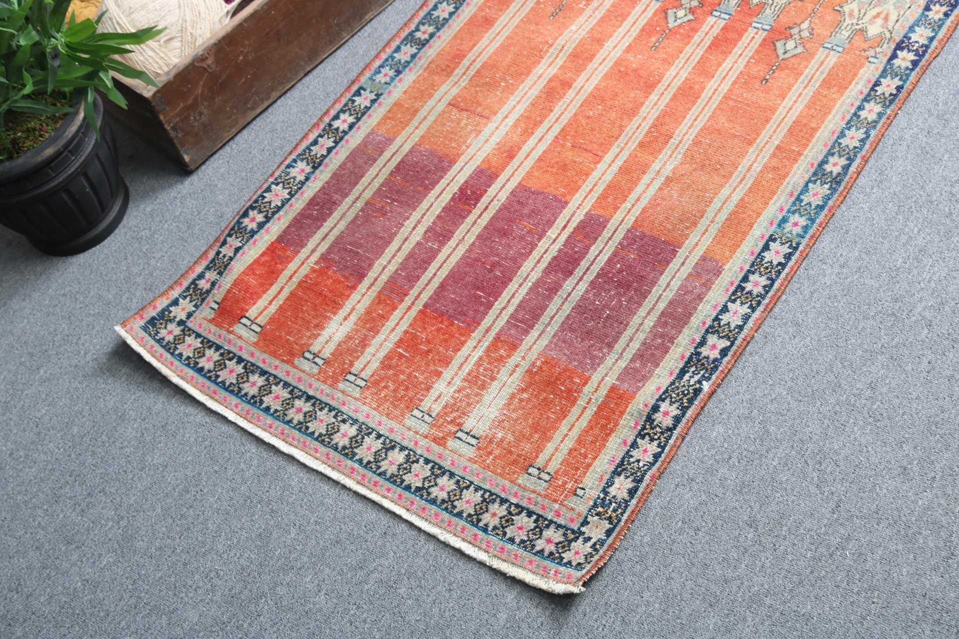 Modern Rugs, Rugs for Bathroom, 2.3x3.7 ft Small Rugs, Red Oriental Rugs, Turkish Rug, Bedroom Rugs, Nursery Rugs, Vintage Rug, Entry Rugs