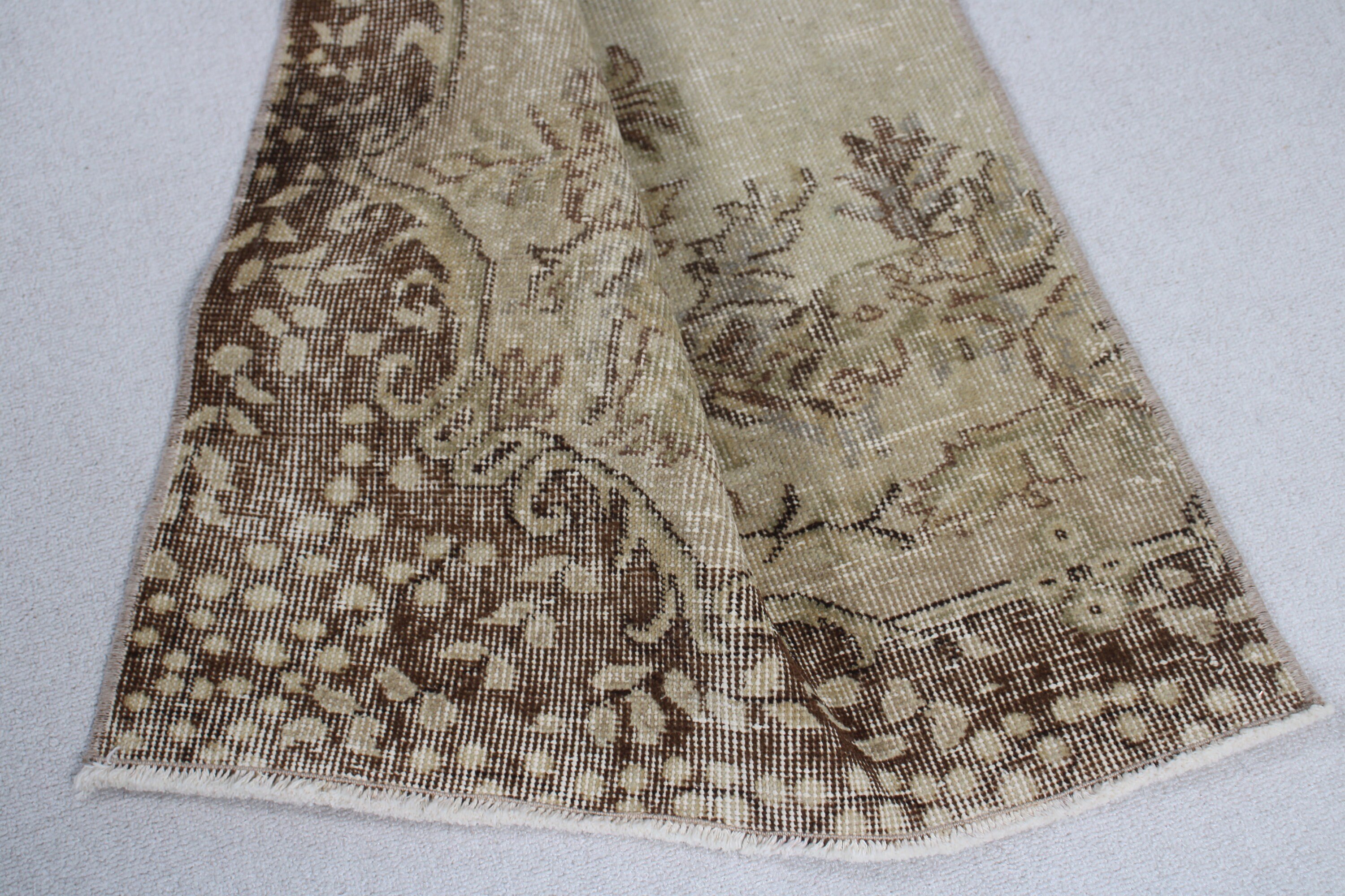 Türk Halısı, Beni Ourain Yolluk Halısı, Yün Halılar, Boho Halısı, Yatak Odası Halısı, Vintage Halı, 2.4x8.8 ft Koşucu Halısı, Merdiven Halısı, Yeşil Anadolu Halısı