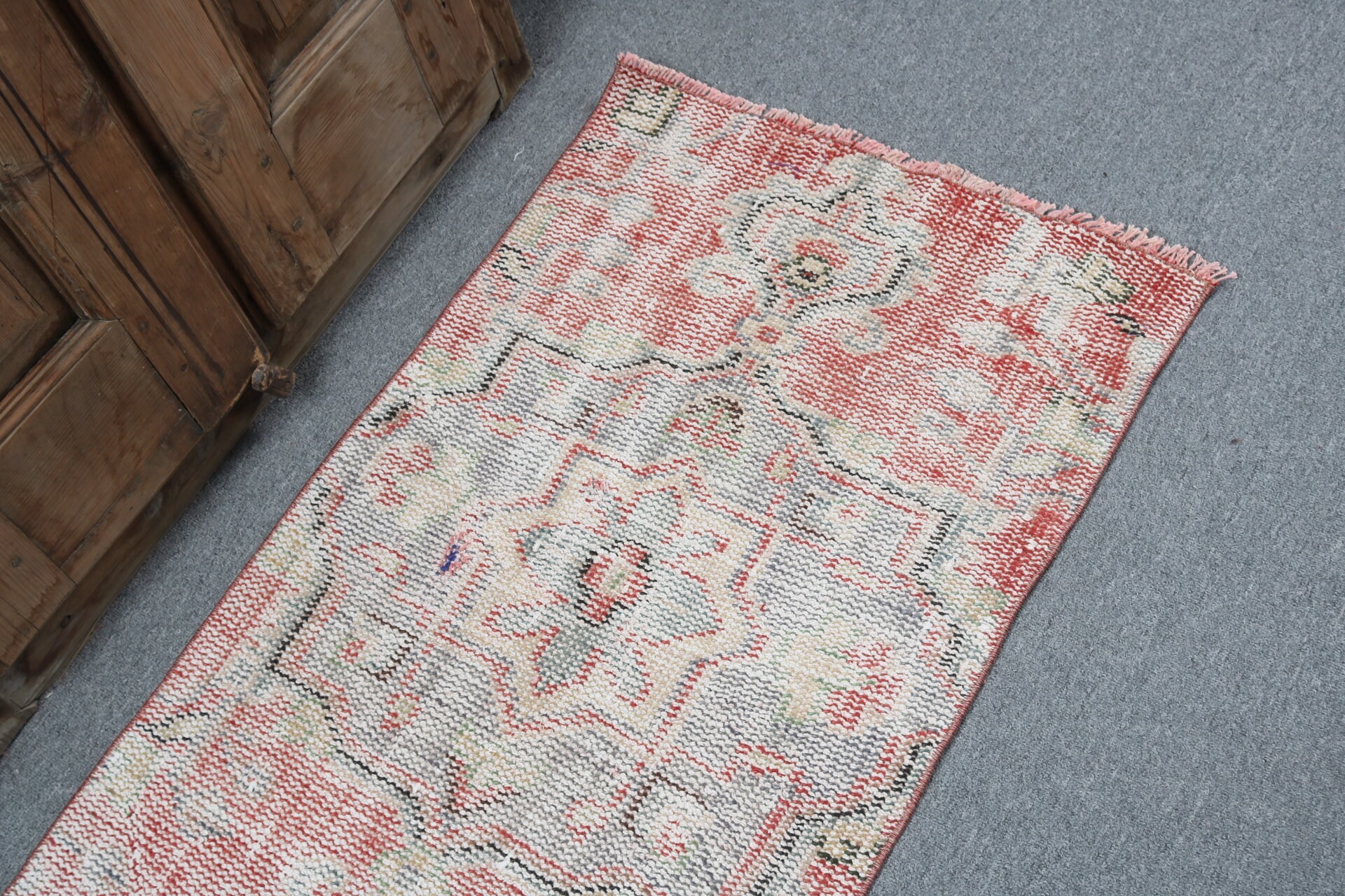 Rugs for Bath, Red Bedroom Rugs, Kitchen Rug, Vintage Rug, 2x3.4 ft Small Rugs, Oushak Rug, Turkish Rugs, Door Mat Rug, Small Boho Rugs