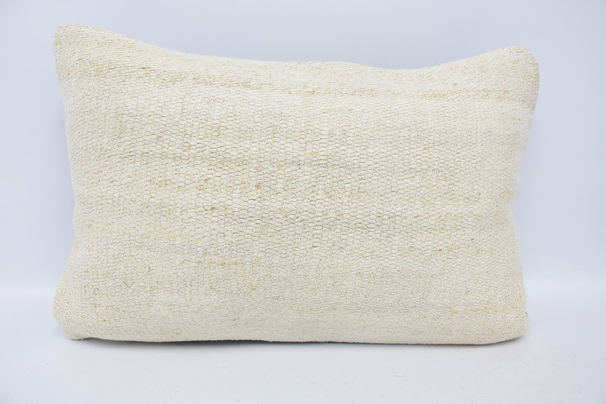 Interior Designer Pillow, Designer Throw Pillow Sham, Kilim Pillow Cover, Patio Pillow, Gift Pillow, 16"x24" White Cushion
