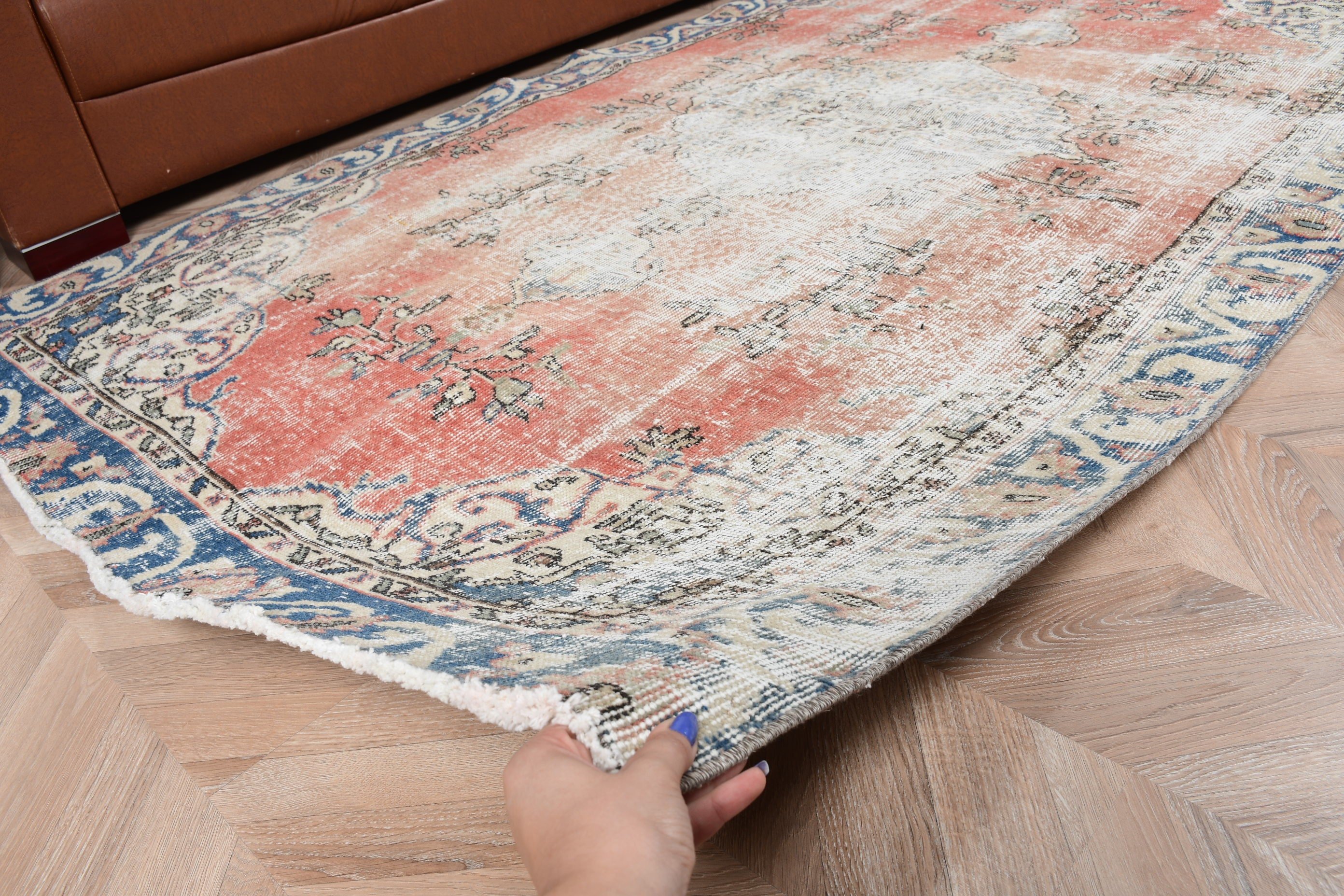 Oriental Rug, Vintage Rugs, Boho Area Rug Rugs, 4.6x7.7 ft Area Rug, Beige Cool Rug, Dining Room Rugs, Oushak Rug, Kitchen Rug, Turkish Rug