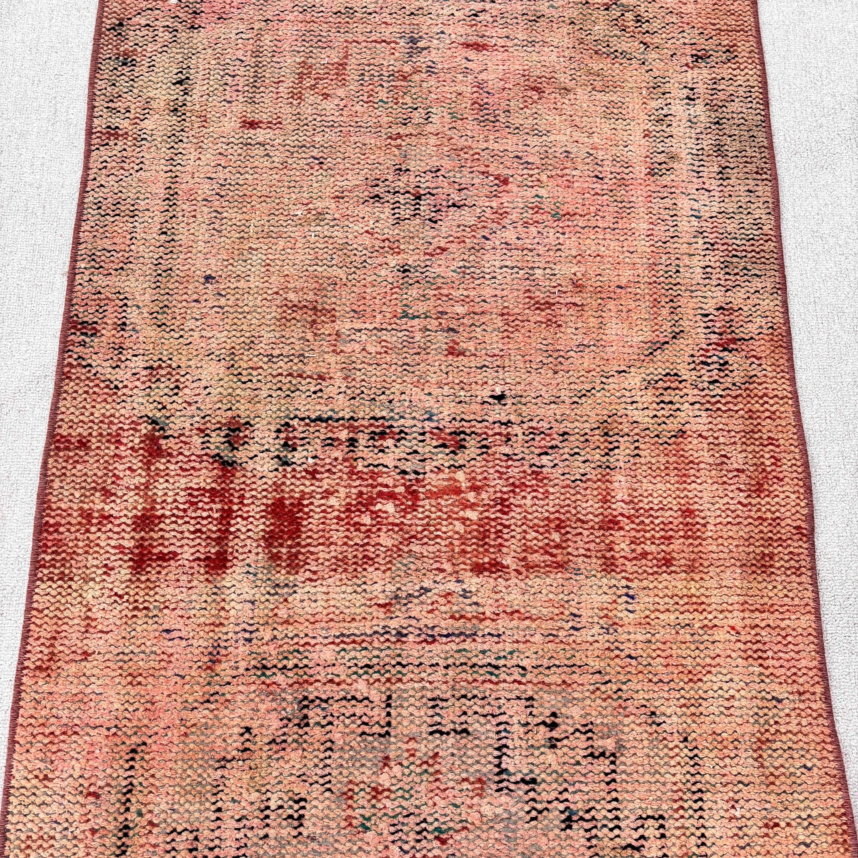 Bedroom Rugs, 2.5x9.5 ft Runner Rug, Moroccan Rugs, Vintage Rugs, Orange Oushak Rug, Aztec Rug, Beni Ourain Runner Rug, Turkish Rug