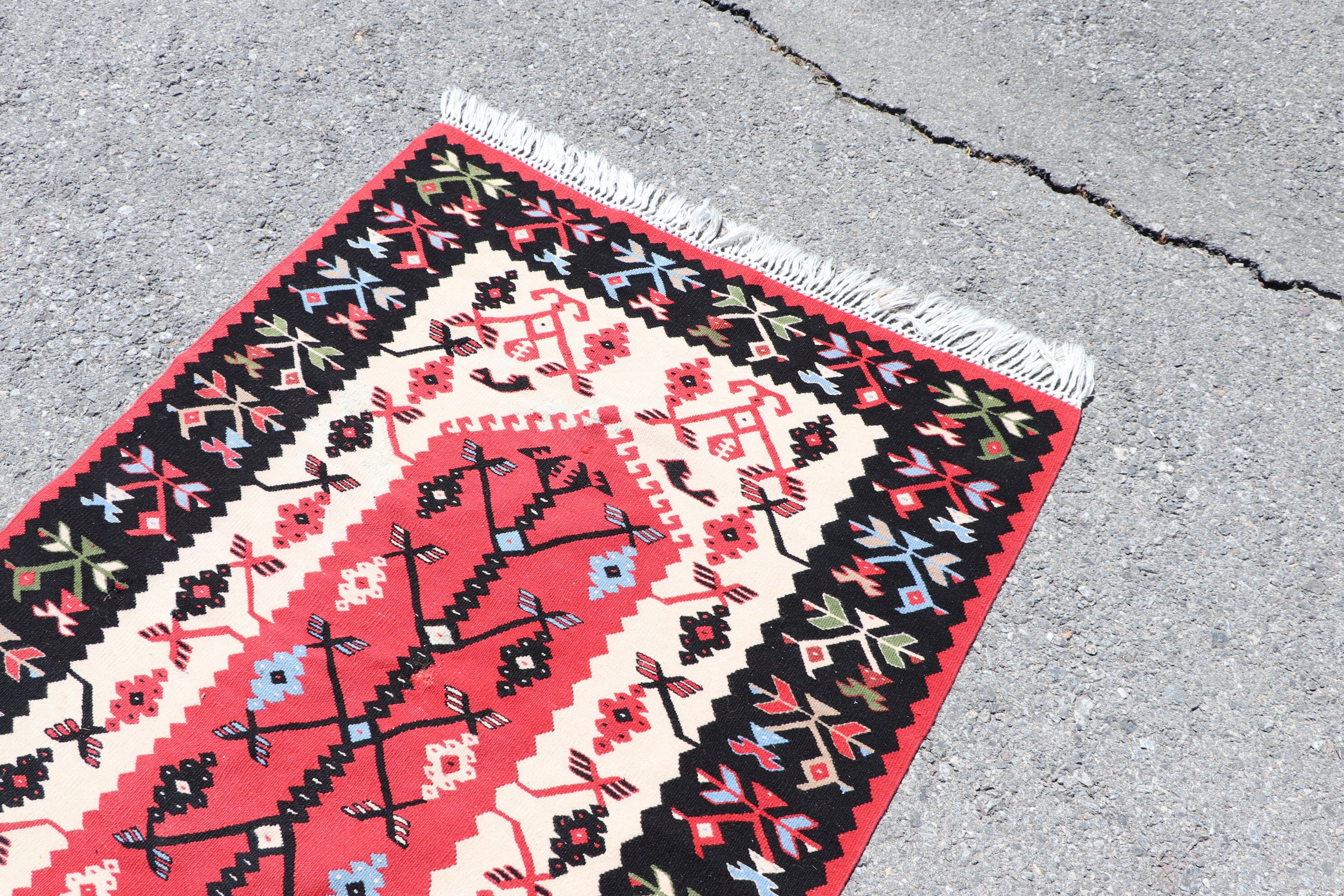 3.1x4.7 ft Small Rugs, White Floor Rugs, Wall Hanging Rug, Vintage Rug, Oushak Rug, Moroccan Rugs, Car Mat Rug, Kilim, Old Rug, Turkish Rug