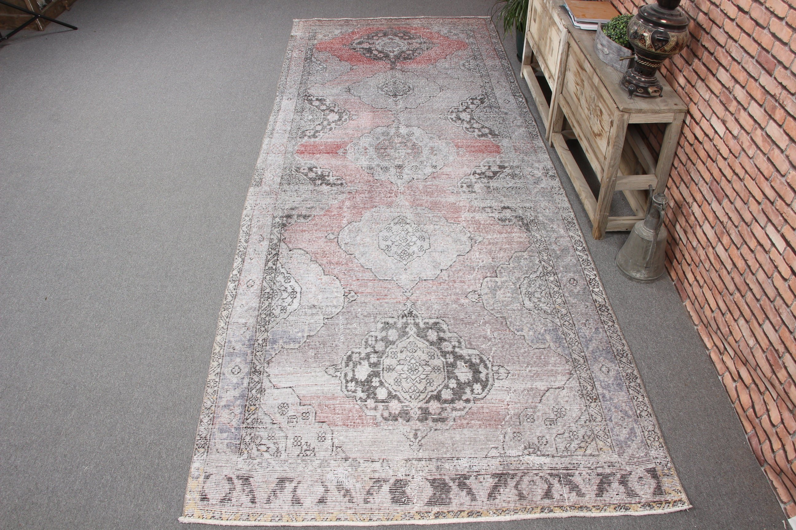 Havalı Halılar, Vintage Halılar, Yer Halısı, Koridor Halısı, Türk Halıları, 4,9x12,5 ft Runner Halısı, Dış Mekan Halısı, Koridor Halıları, Gri Fas Halıları