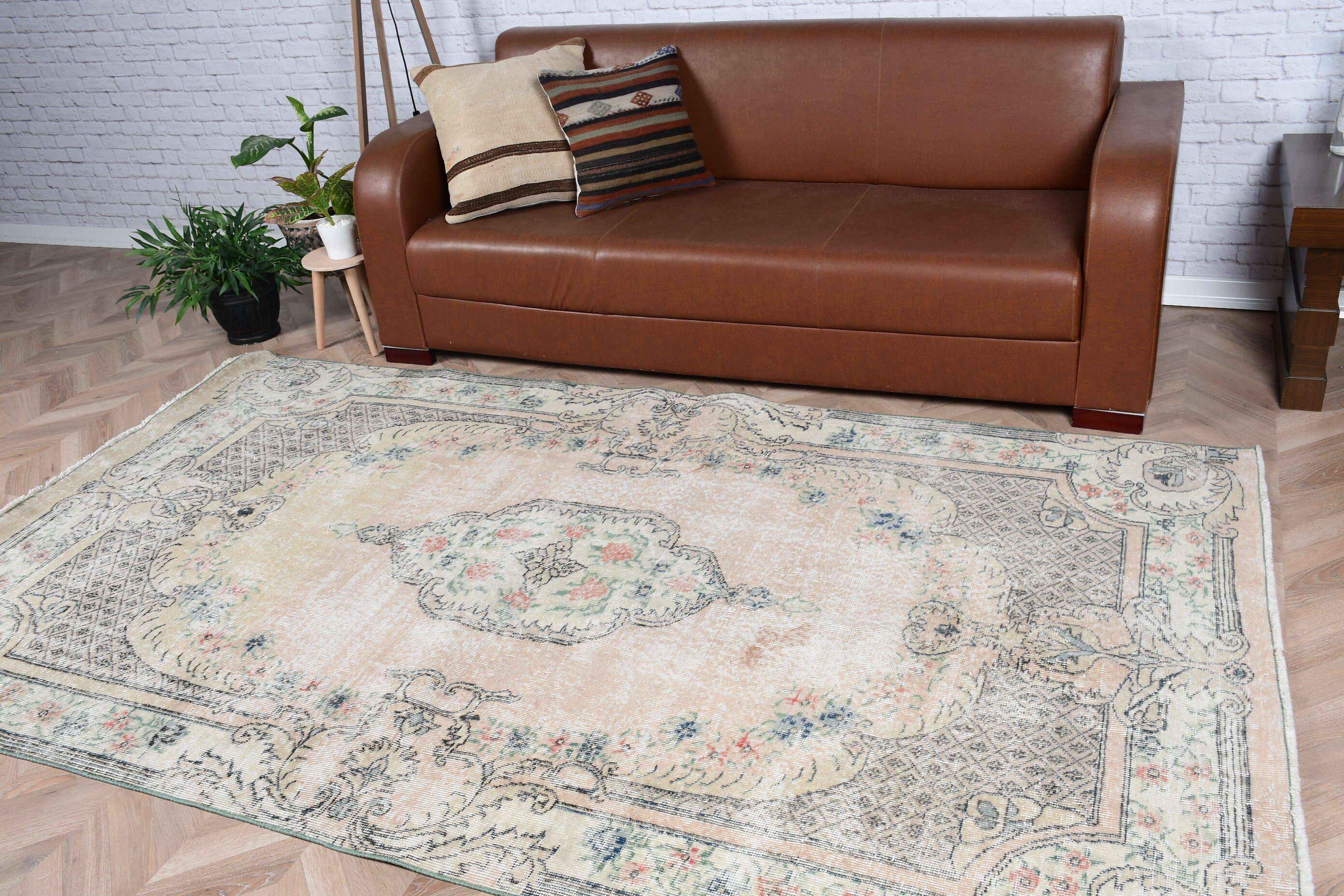 5x8.7 ft Large Rug, Wool Rug, Vintage Rugs, Vintage Decor Rugs, Living Room Rug, Beige Cool Rug, Turkish Rug, Bedroom Rugs