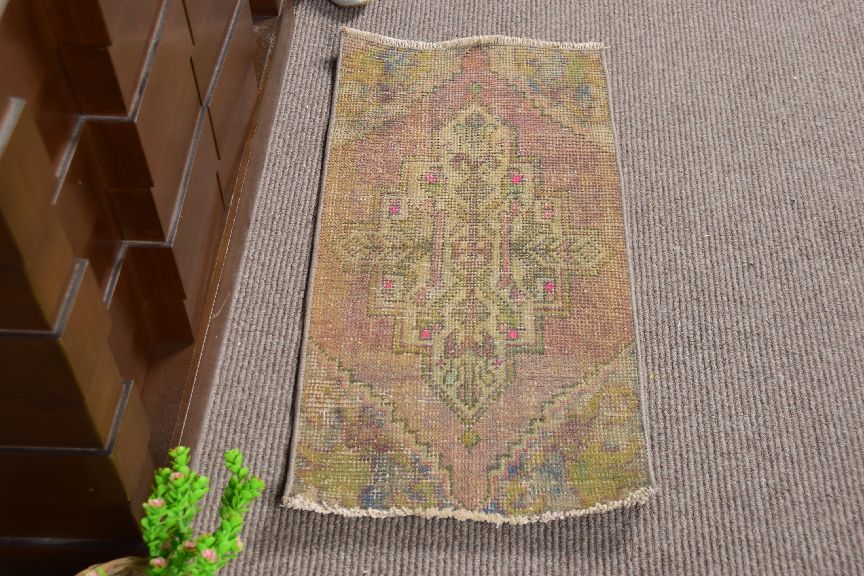 Mutfak Halıları, Oryantal Halı, 1.4x2.8 ft Küçük Halı, Çocuk Odası Halısı, Vintage Halı, Çocuk Odası Halıları, Türk Halısı, Mor Antika Halı, Yatak Odası Halısı