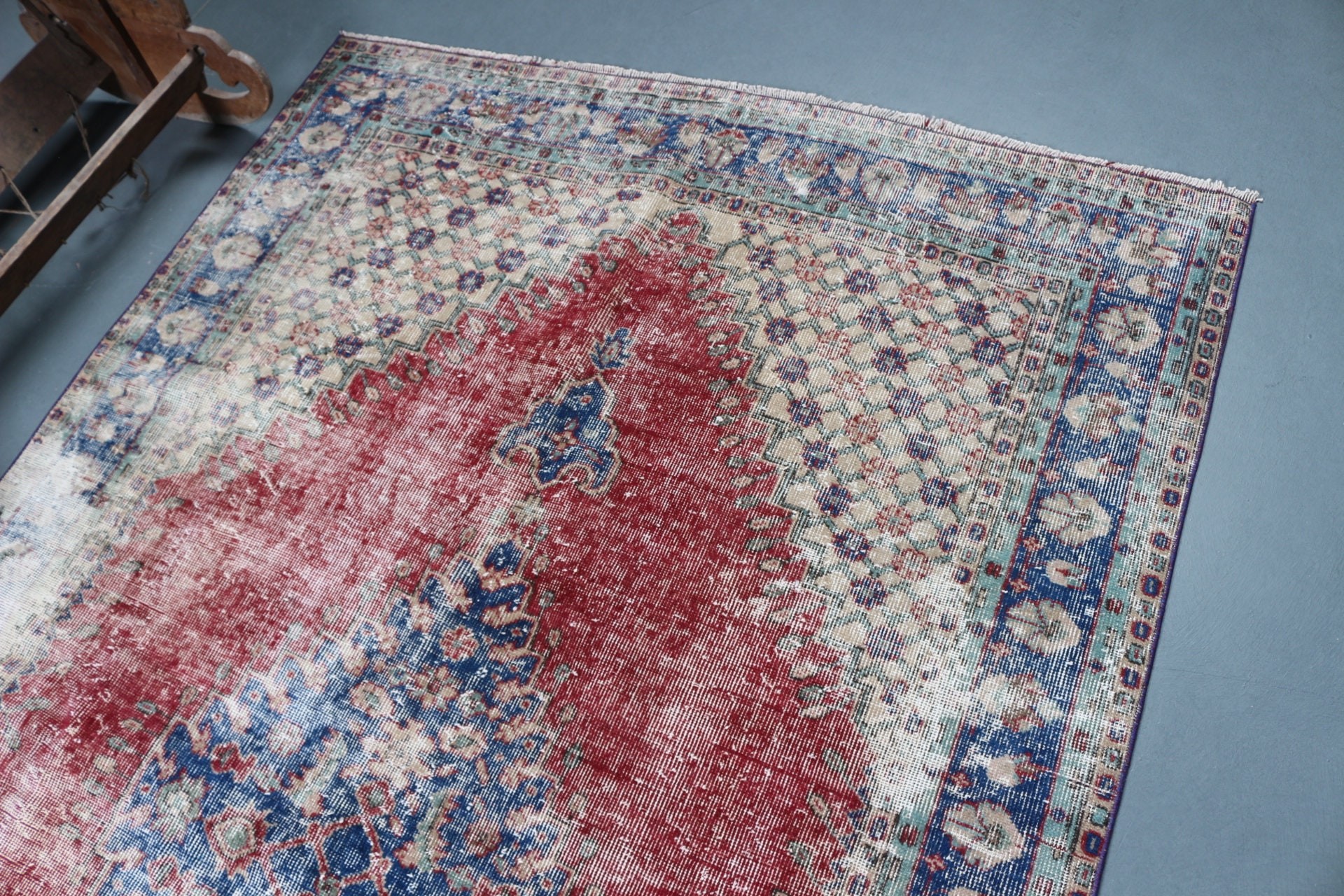 Vintage Rugs, Aztec Rugs, Home Decor Rug, Turkish Rug, Red Floor Rug, Dining Room Rug, Oriental Rugs, Salon Rug, 5.3x8.6 ft Large Rug