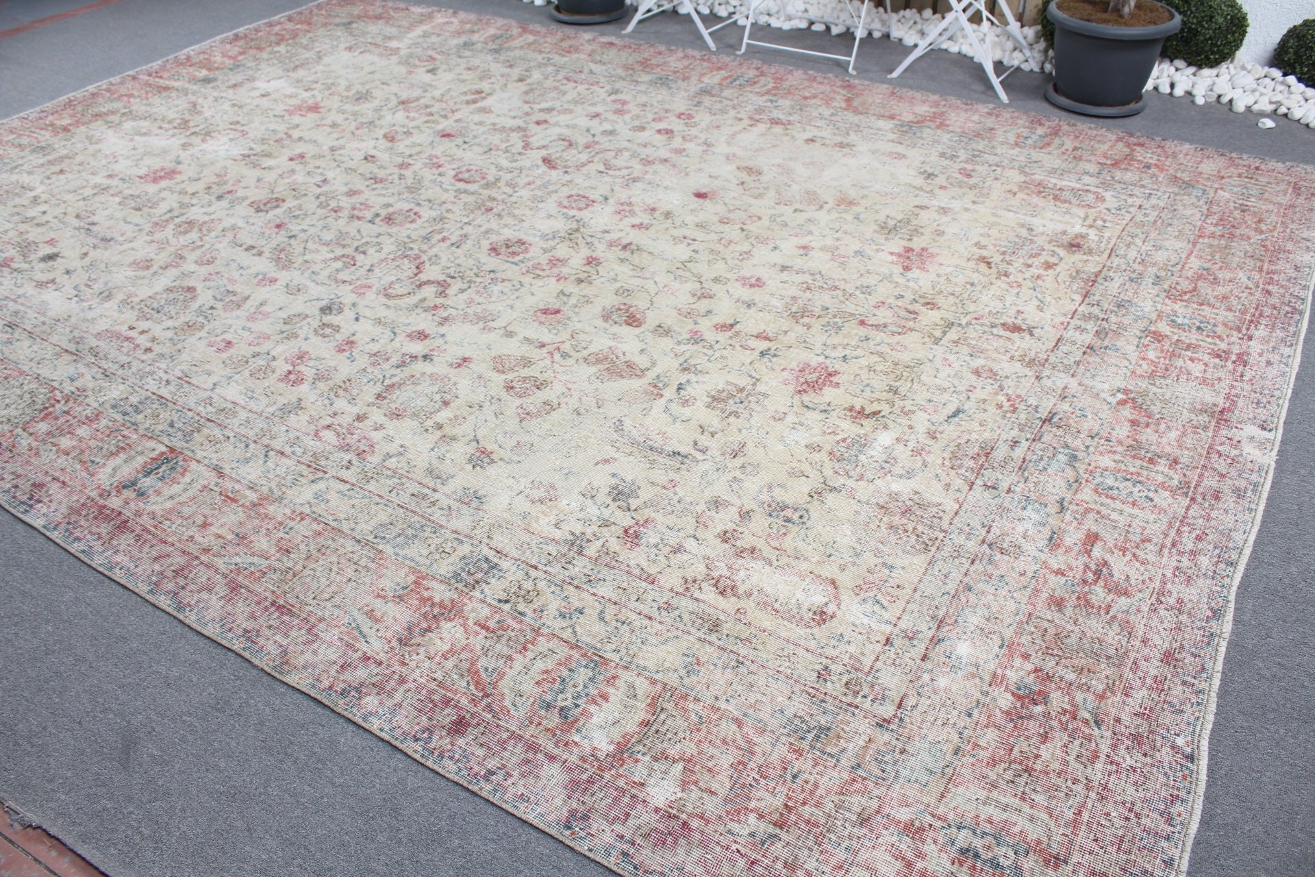 Dining Room Rug, Oriental Rug, 9.4x13.1 ft Oversize Rug, Vintage Rug, Turkish Rug, Living Room Rug, Beige Kitchen Rug