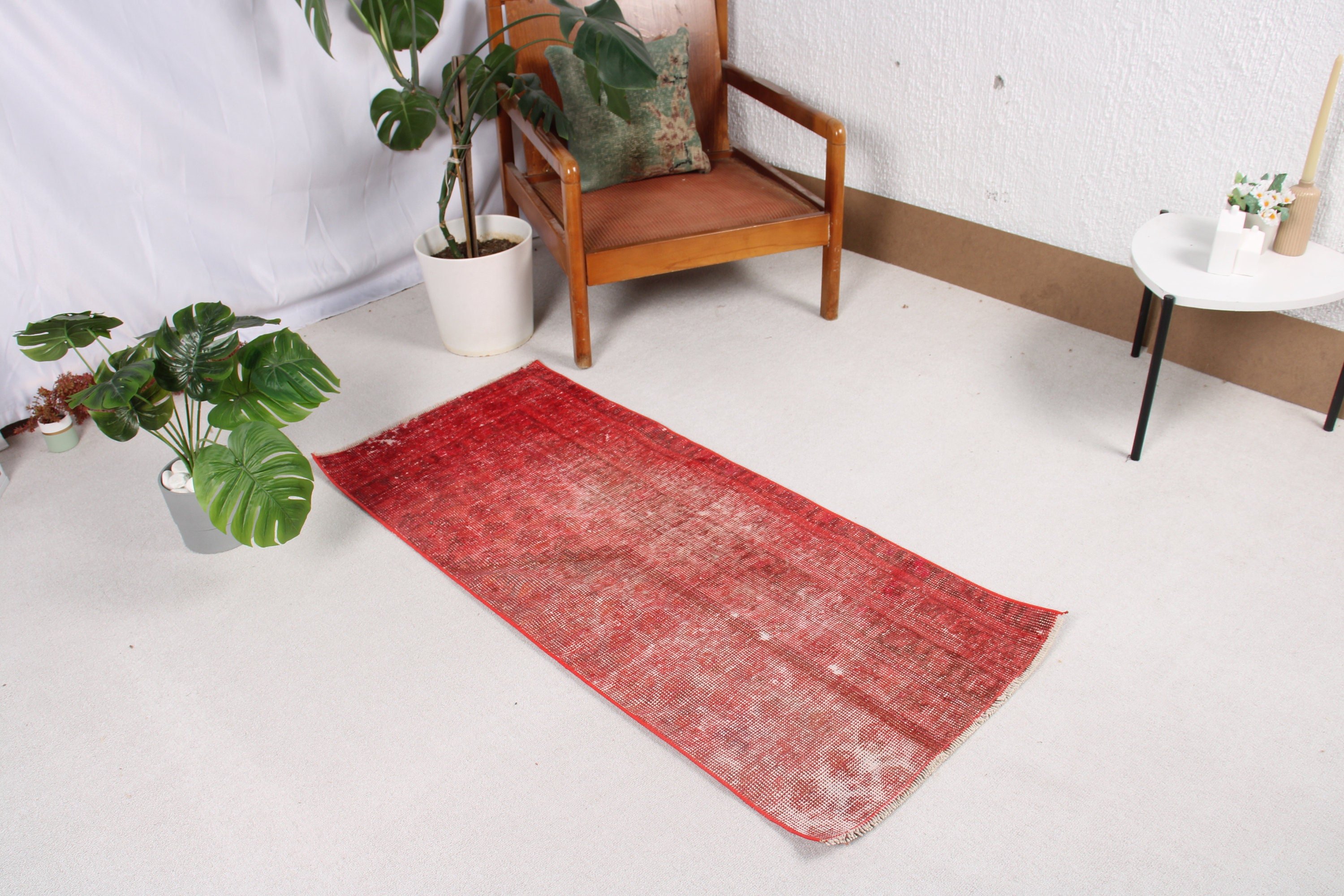 Cool Rugs, Door Mat Rug, Rugs for Bathroom, Turkish Rugs, Bathroom Rug, Kitchen Rugs, Red Floor Rugs, Vintage Rugs, 2x4.6 ft Small Rugs