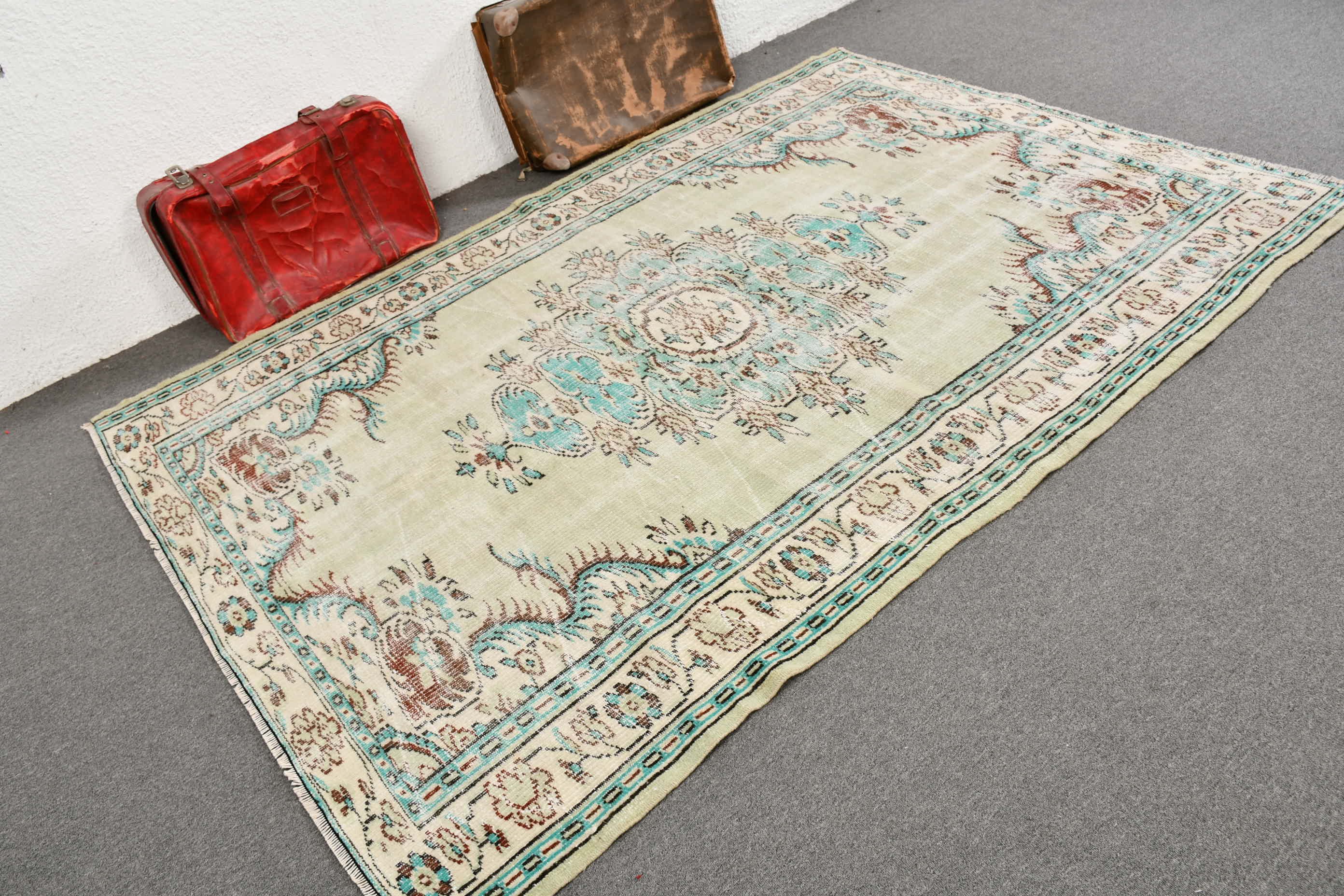 Living Room Rugs, 5.7x8.1 ft Large Rugs, Bedroom Rug, Vintage Rug, Turkish Rug, Green Antique Rug, Kitchen Rug, Dorm Rug