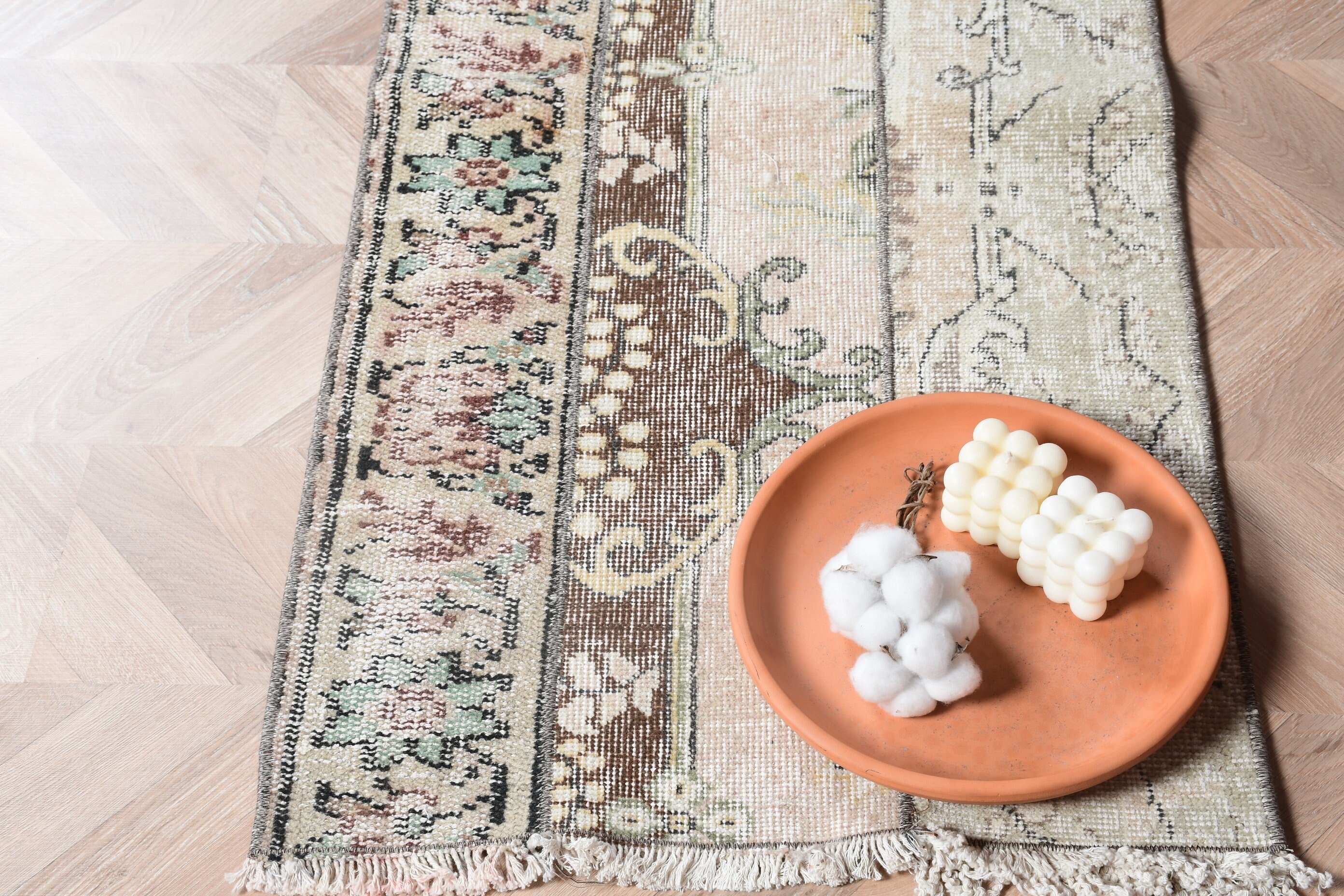 Home Decor Rugs, Beige Kitchen Rug, Bath Rug, Car Mat Rug, Moroccan Rugs, Turkish Rug, Rugs for Bedroom, Vintage Rug, 2x4.4 ft Small Rugs