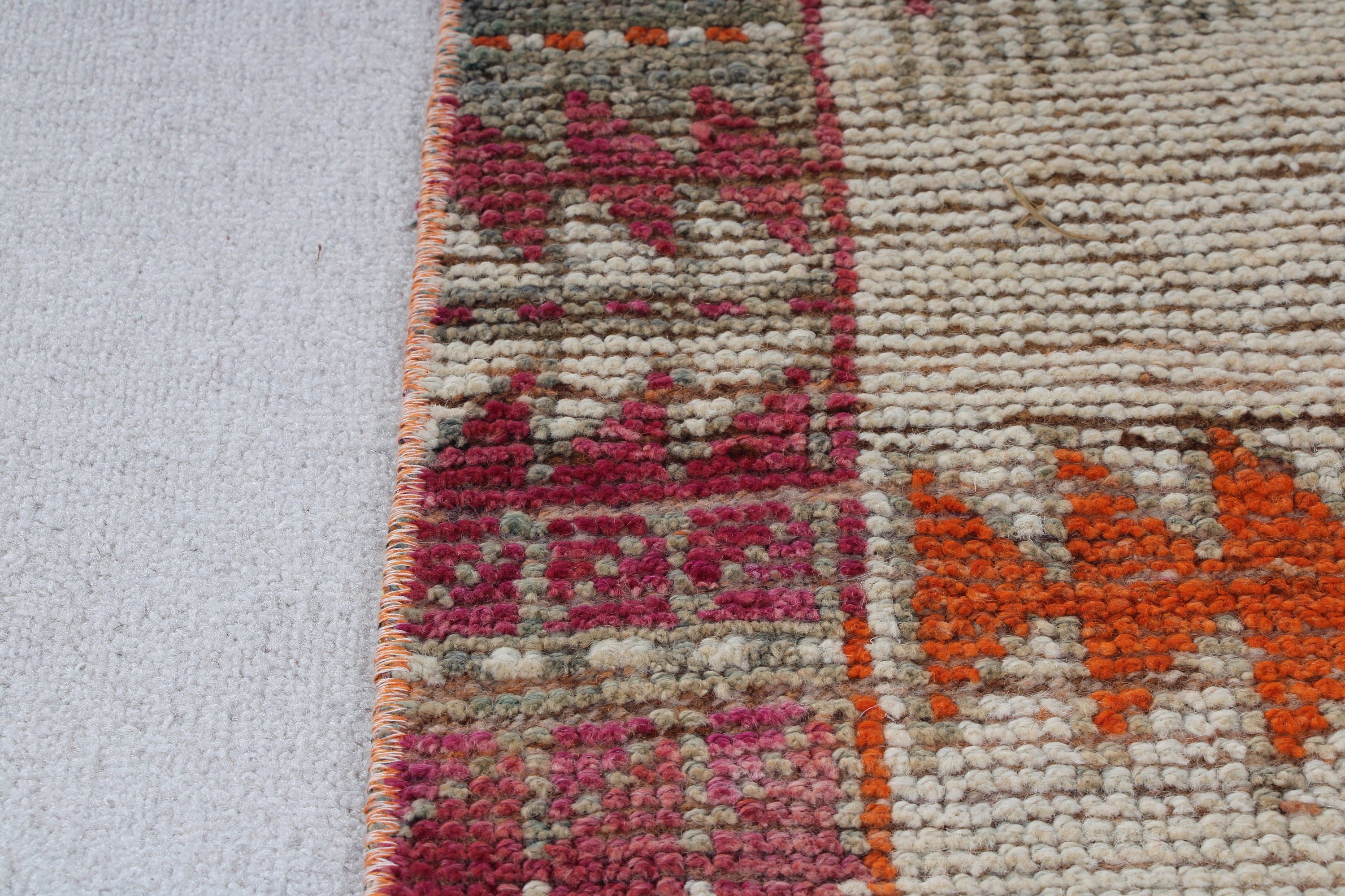 Stair Rug, Statement Rug, 3.7x11.8 ft Runner Rugs, Orange Oriental Rugs, Exotic Rugs, Turkish Rug, Rugs for Hallway, Vintage Rug, Floor Rug