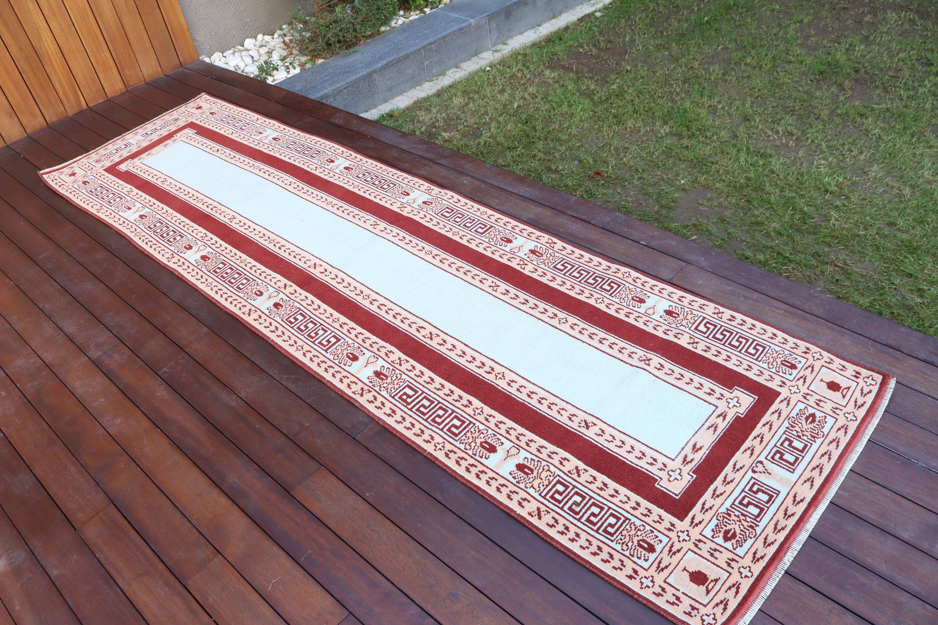 2.5x9.3 ft Runner Halıları, Modern Halılar, Yer Halısı, Türk Halısı, Kırmızı Soğuk Halılar, Vintage Runner Halısı, Yatak Odası Halıları, Uzun Yolluk Halısı, Vintage Halılar