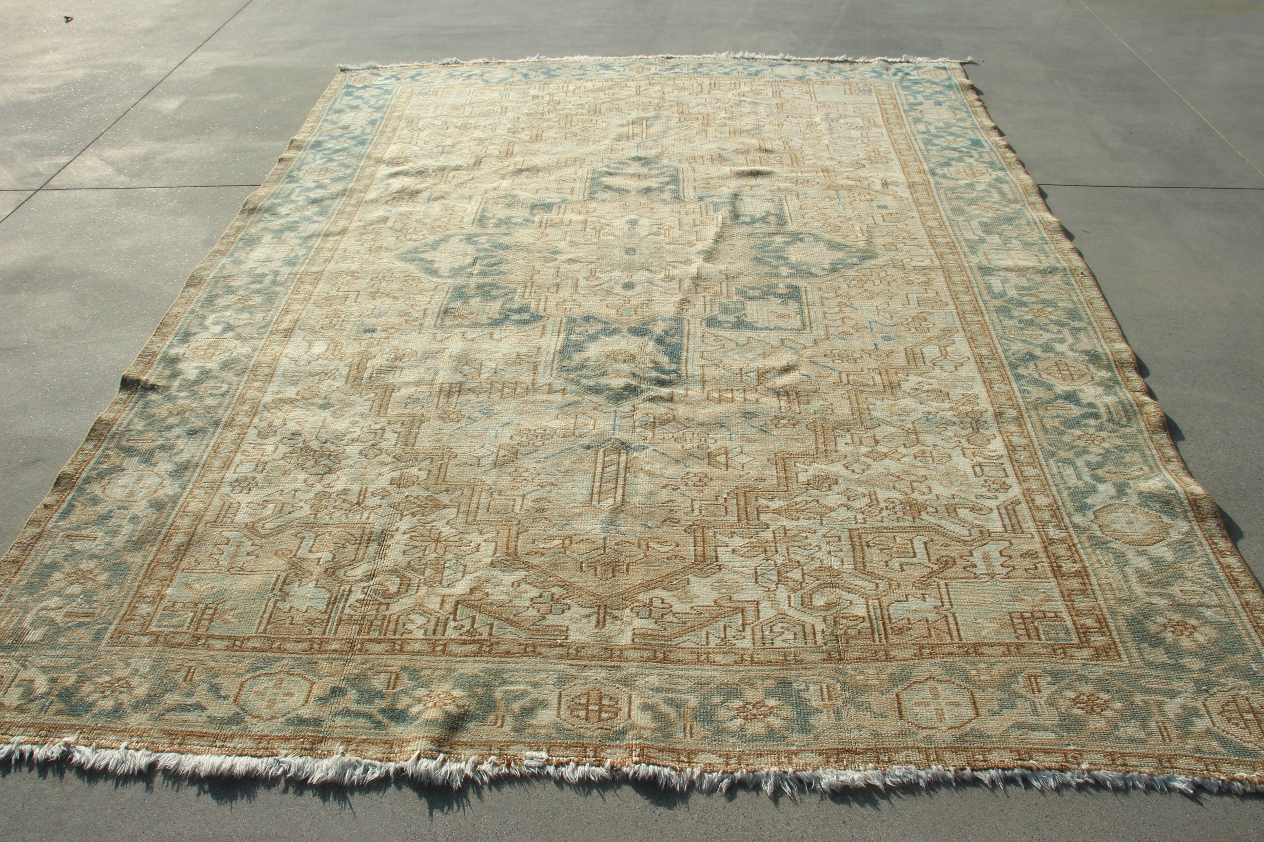 Vintage Rugs, Dining Room Rugs, Turkish Rugs, Luxury Rug, Salon Rugs, Bedroom Rug, 7.8x10 ft Oversize Rug, Blue Neutral Rugs