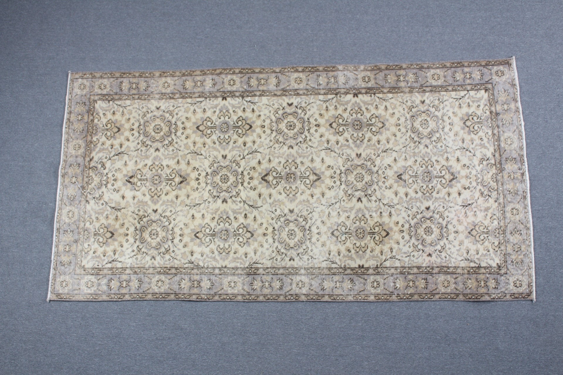 Bej 3,7x7,3 ft Alan Halıları, Yemek Odası Halıları, Yatak Odası Halısı, Aztek Halıları, Türk Halısı, Ev Dekor Halıları, İç Mekan Halısı, Vintage Halılar