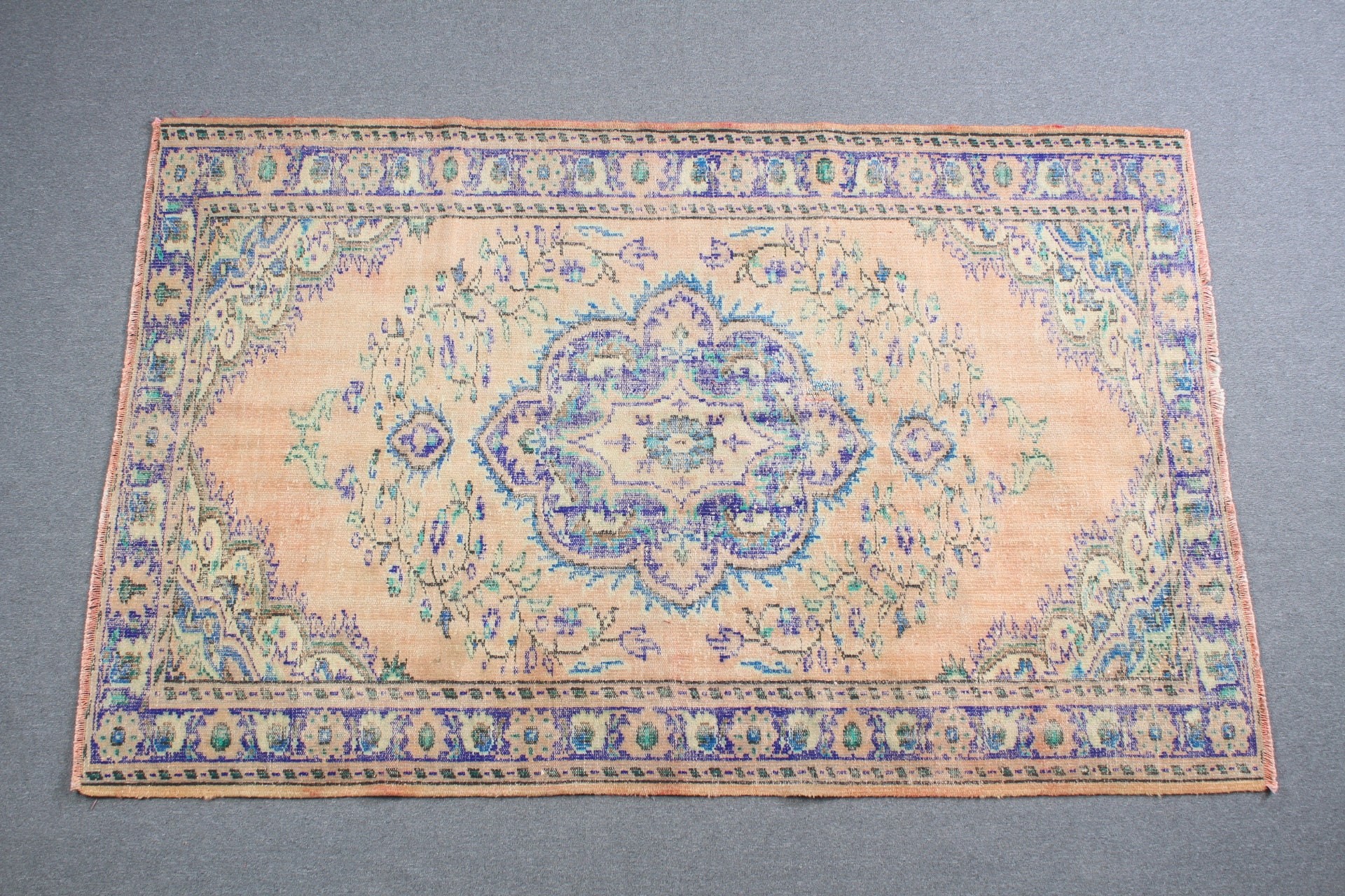 Turuncu Yün Halılar, Oushak Halı, Yatak Odası Halısı, Yemek Odası Halıları, 5.2x8.2 ft Büyük Halı, Türk Halıları, Düğün Halıları, Vintage Halılar