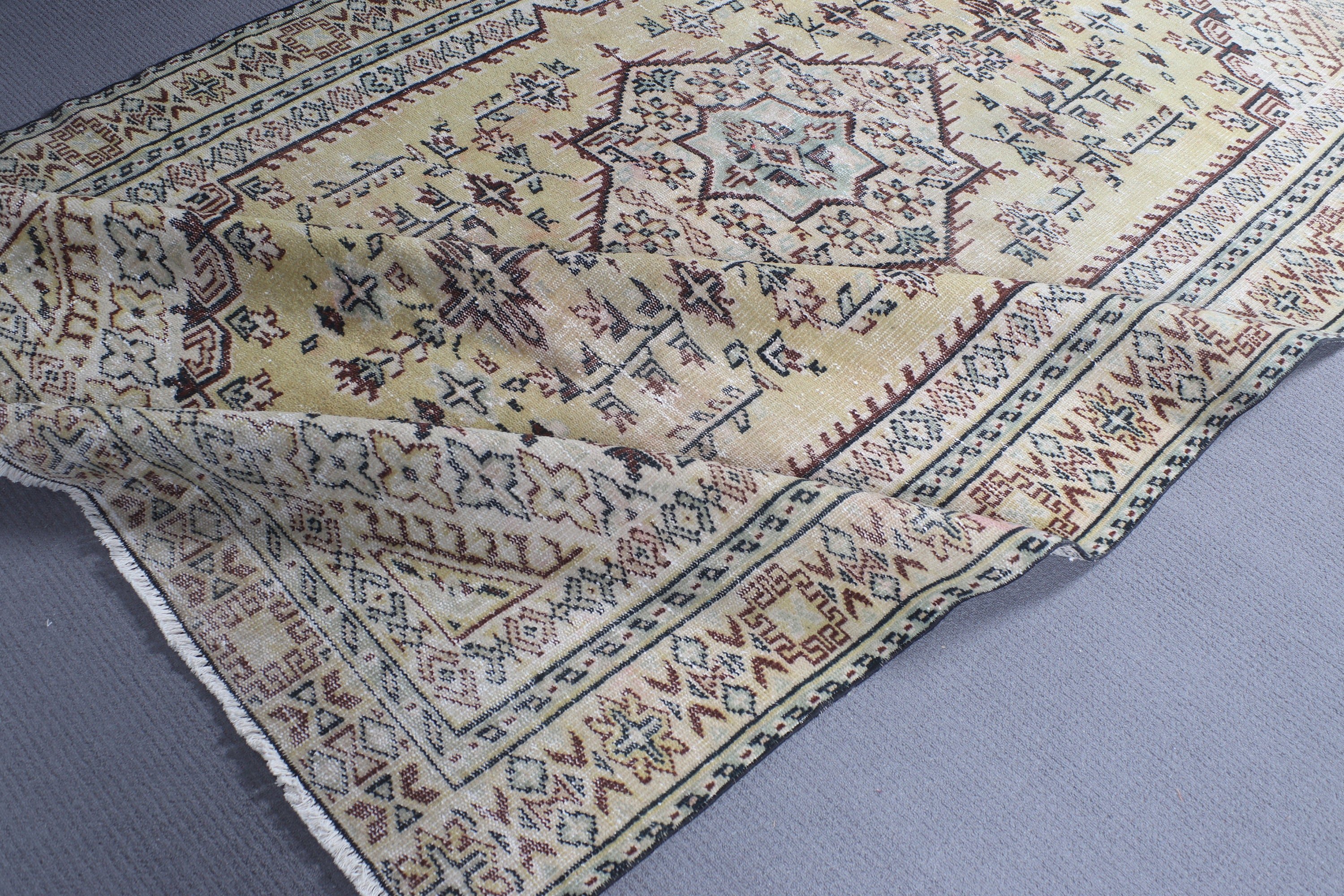 5.6x8.9 ft Büyük Halı, Büyük Oushak Halıları, Büyük Boho Halısı, Vintage Halı, Türk Halıları, Ev Dekor Halıları, Fas Halısı, Kahverengi Fas Halıları