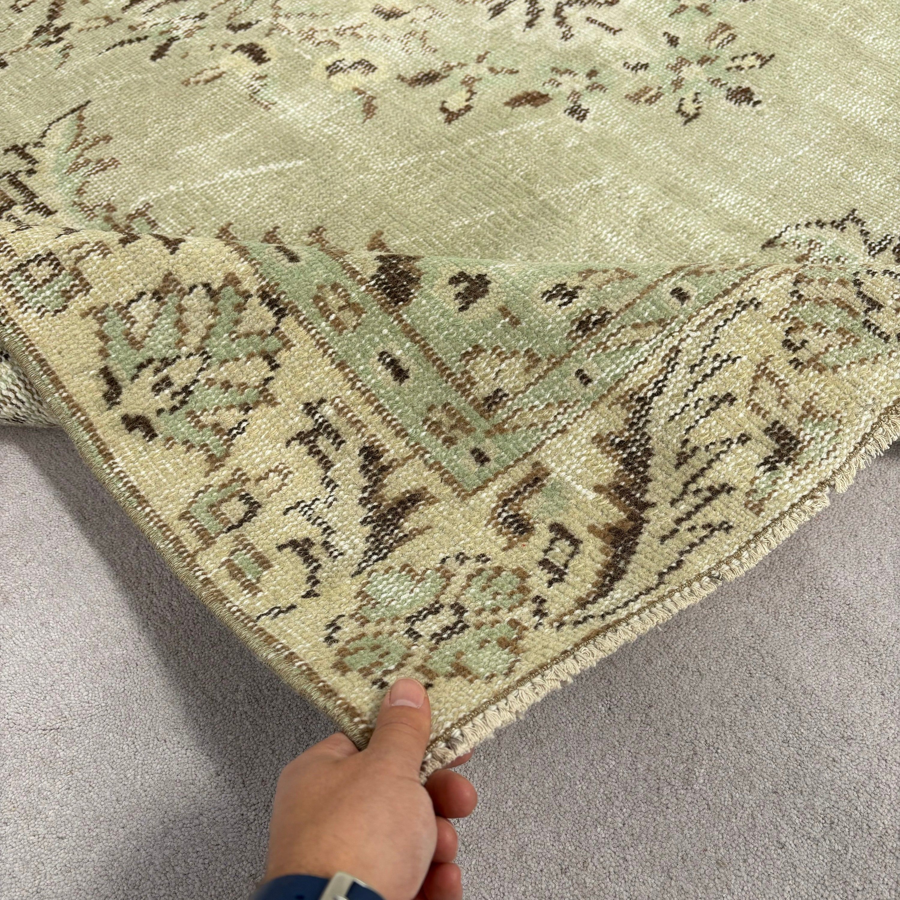 Türk Halıları, Büyük Boho Halıları, Bildiri Halısı, Organik Halılar, Oushak Halıları, 5,4x8,8 ft Büyük Halı, Vintage Halılar, Kahverengi Modern Halı, Yatak Odası Halıları