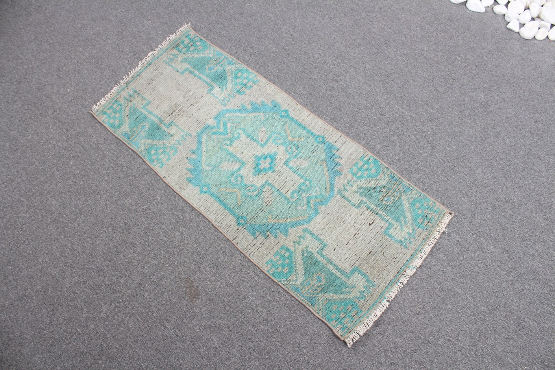 Bathroom Rug, Rugs for Door Mat, Cool Rug, Green Floor Rugs, Nursery Rug, Turkish Rug, Vintage Rug, Oushak Rug, 1.4x3.3 ft Small Rug