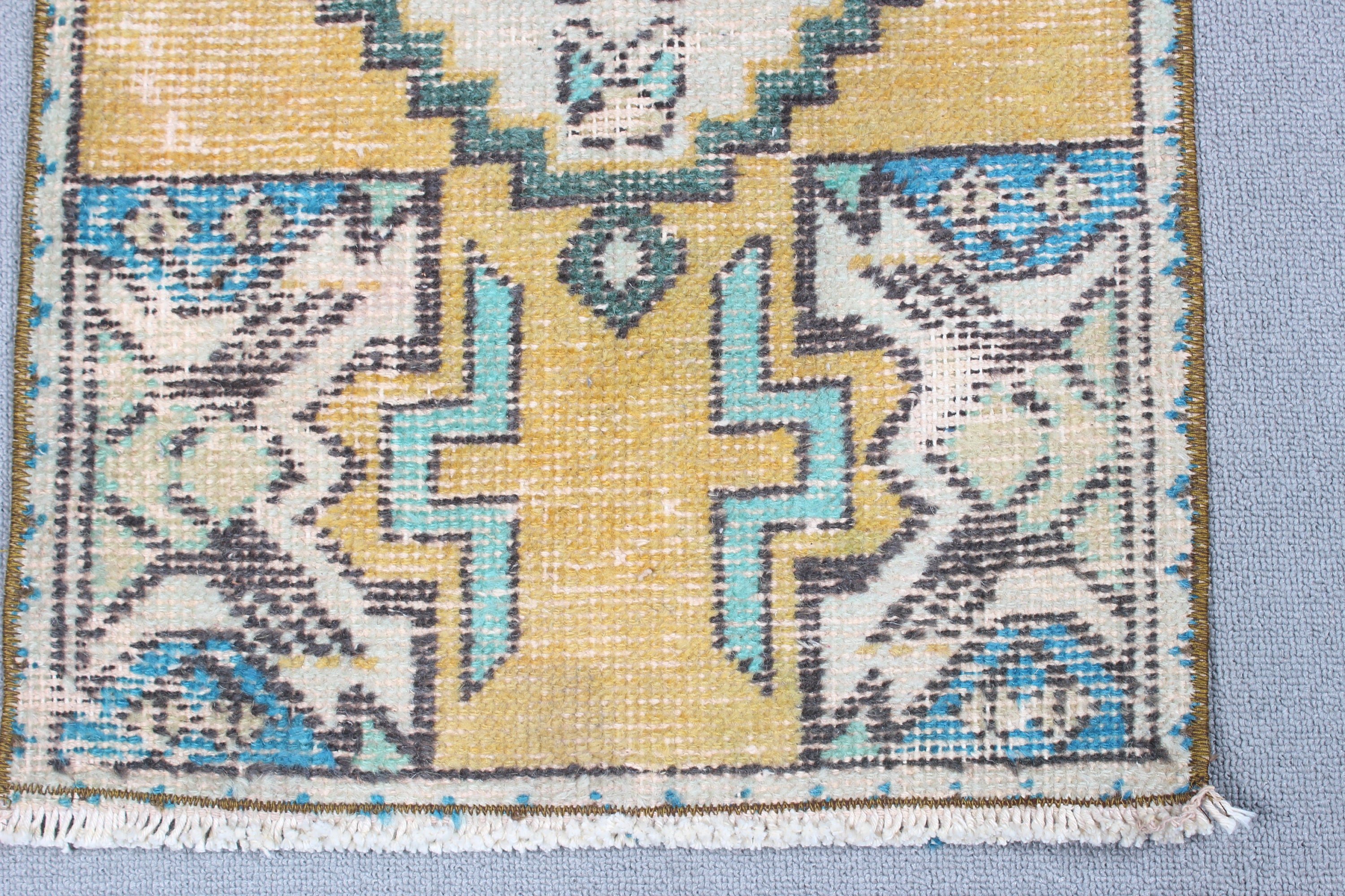 Nursery Rugs, Yellow Home Decor Rugs, 1.5x2.8 ft Small Rugs, Vintage Rug, Small Vintage Rugs, Turkish Rugs, Luxury Rug, Statement Rugs