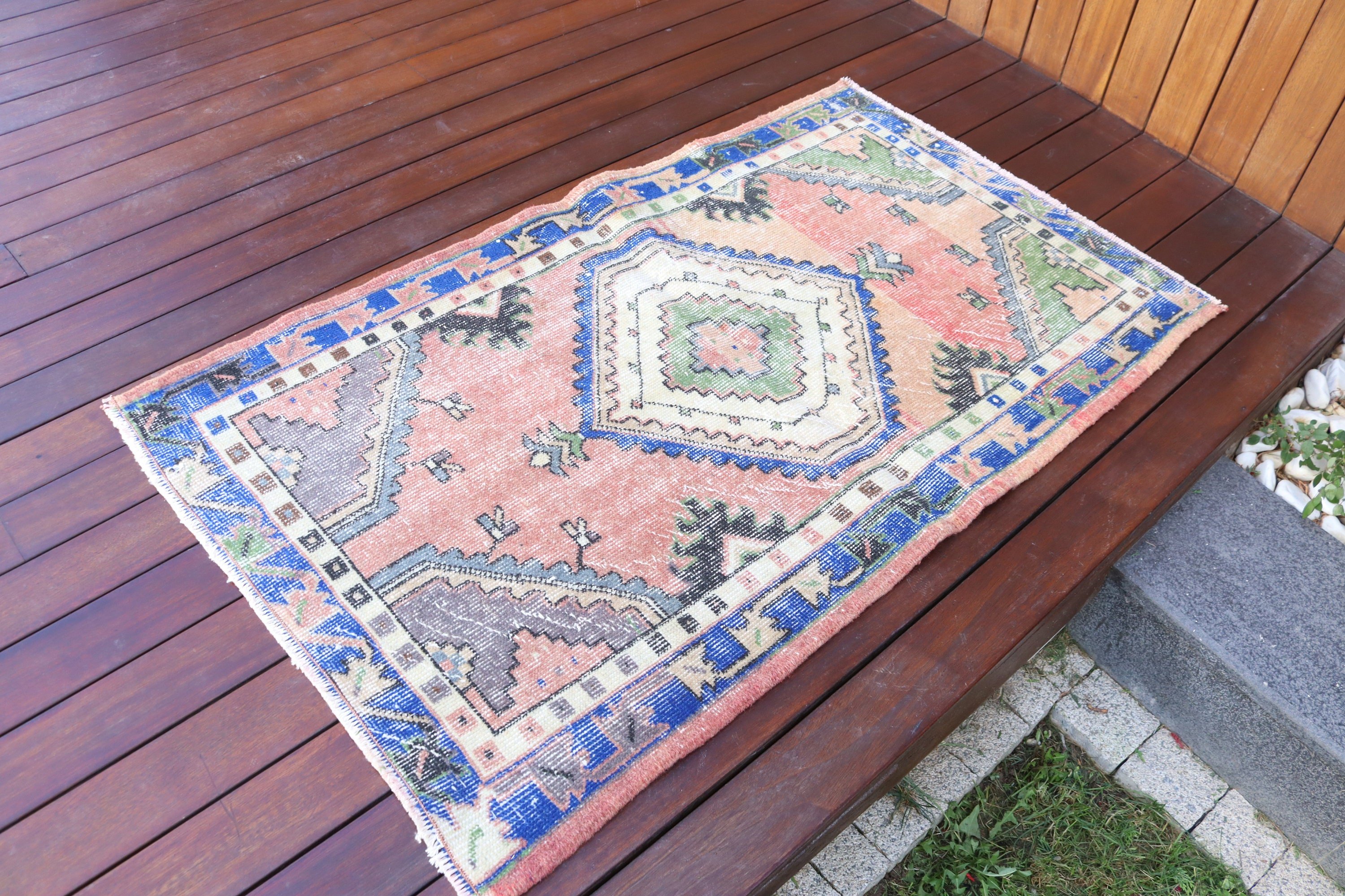 Yer Halısı, Soğuk Halı, Turuncu Yün Halı, Türk Halısı, Yatak Odası Halısı, Duvara Asma Halılar, Vintage Halılar, Küçük Alan Halısı, 2,6x4,2 ft Küçük Halılar