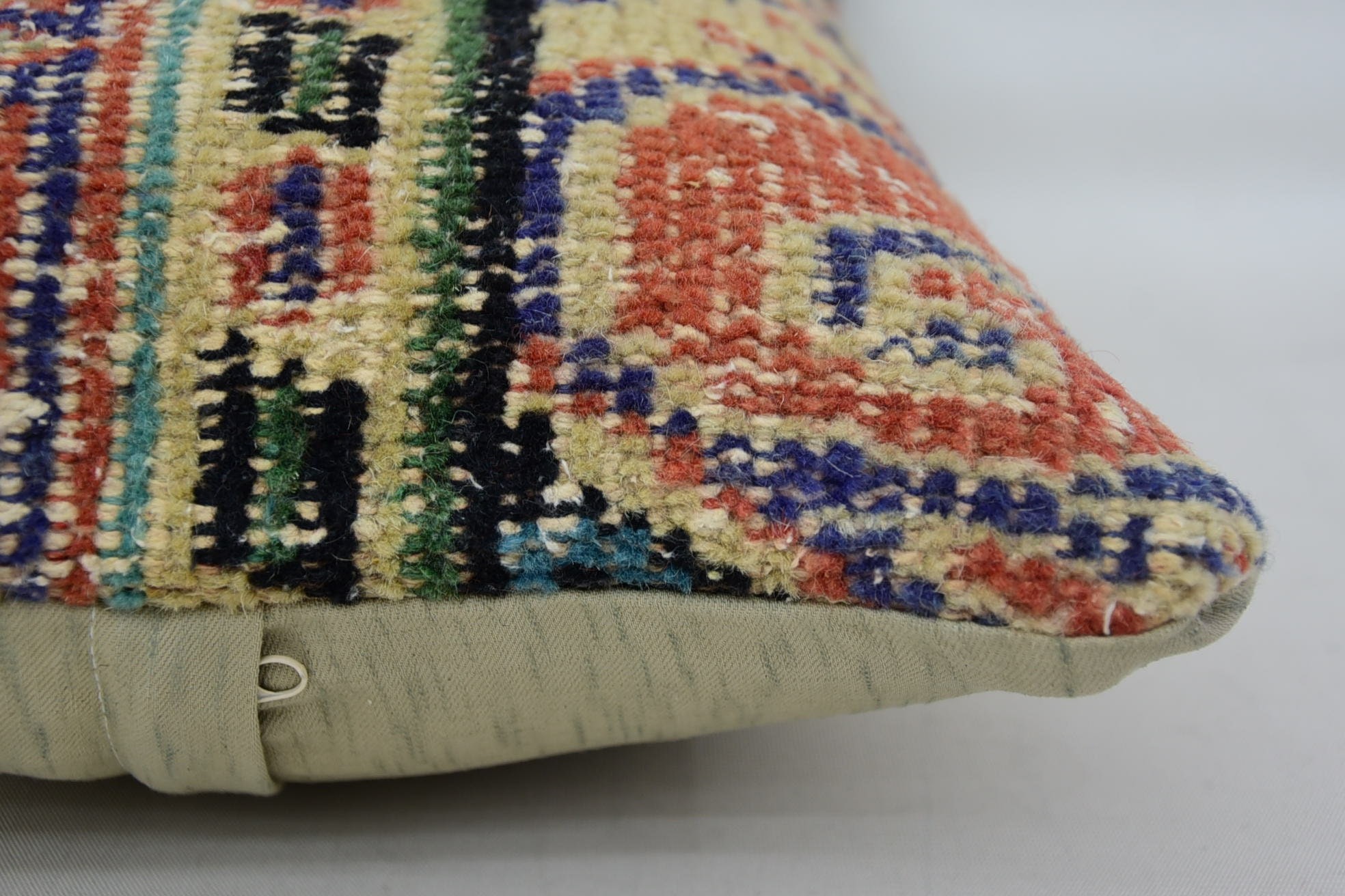 12"x20" Beige Pillow Sham, Vintage Pillow, Boho Pillow, Vintage Kilim Pillow, Wool Kilim Pillow Cushion Case