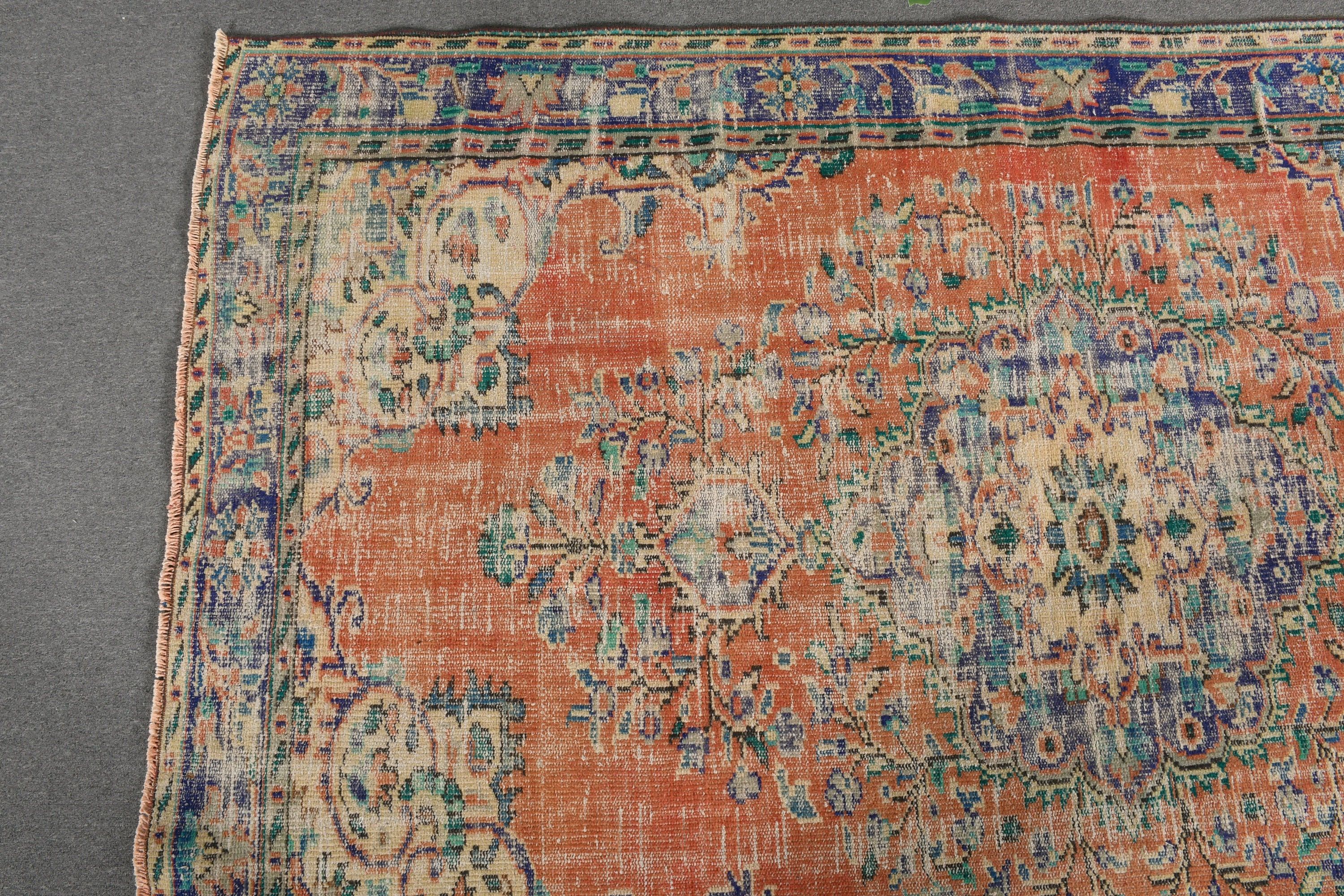 Antika Halılar, Vintage Halı, Yemek Odası Halısı, Kahverengi Oushak Halısı, Türk Halısı, 5.9x9.1 ft Büyük Halı, Göçebe Halısı, Oturma Odası Halısı, Yatak Odası Halısı