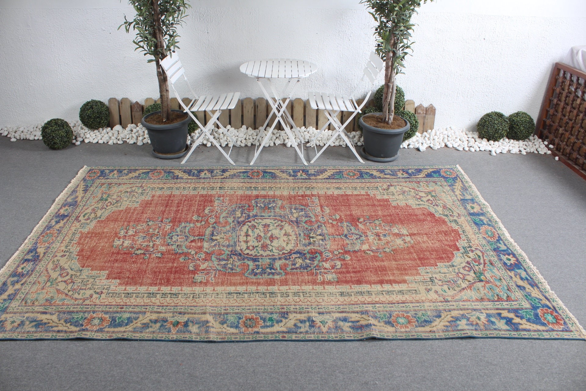 Salon Rugs, Anatolian Rug, Turkish Rug, Bedroom Rug, Red Wool Rugs, Kitchen Rug, Rugs for Dining Room, Vintage Rug, 6.2x8.7 ft Large Rug