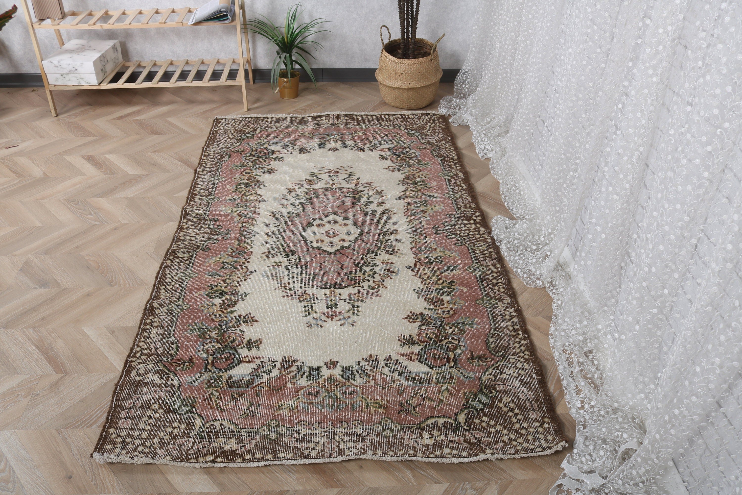 Oryantal Halılar, Çocuk Halıları, 3,8x6,6 ft Alan Halıları, Türk Halıları, Vintage Halı, Bej El Dokuma Halılar, Boho Halılar, Yer Halıları, Anadolu Halıları