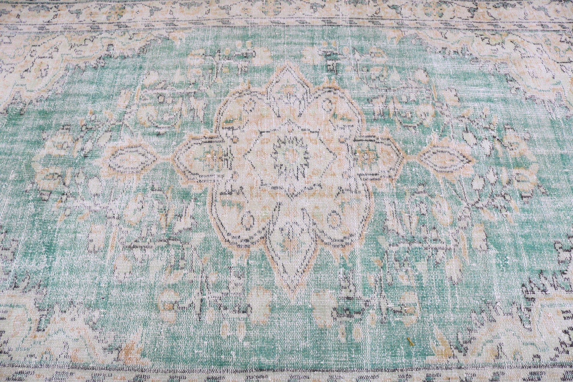 Floor Rugs, Vintage Rug, Green Antique Rug, Anatolian Rugs, Handmade Rugs, Bedroom Rug, Large Boho Rugs, 5.2x8.2 ft Large Rug, Turkish Rugs