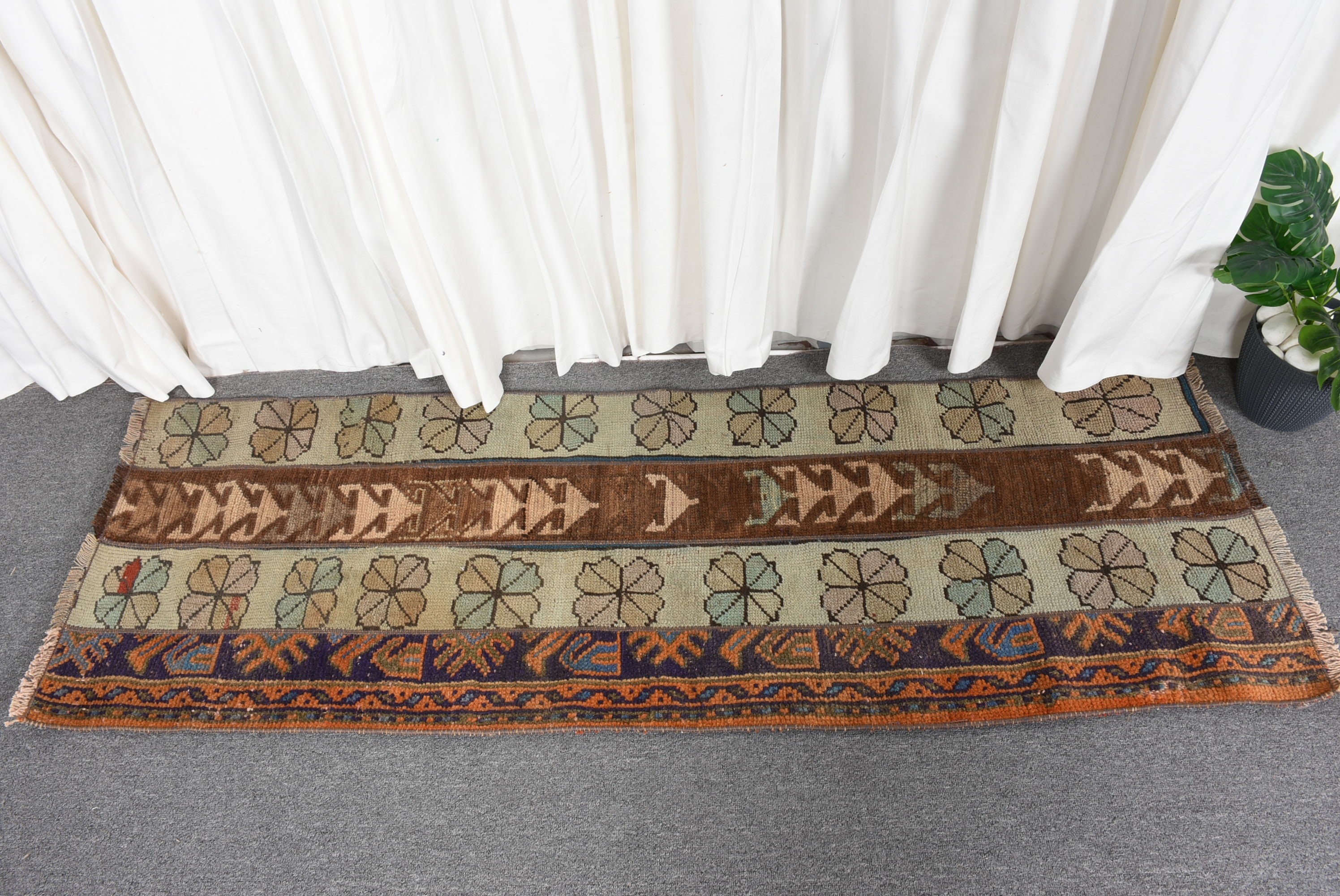 Oriental Rugs, Corridor Rug, Vintage Rug, Antique Rug, Tribal Rug, Blue Floor Rugs, Turkish Rug, Rugs for Hallway, 1.8x5.4 ft Runner Rug