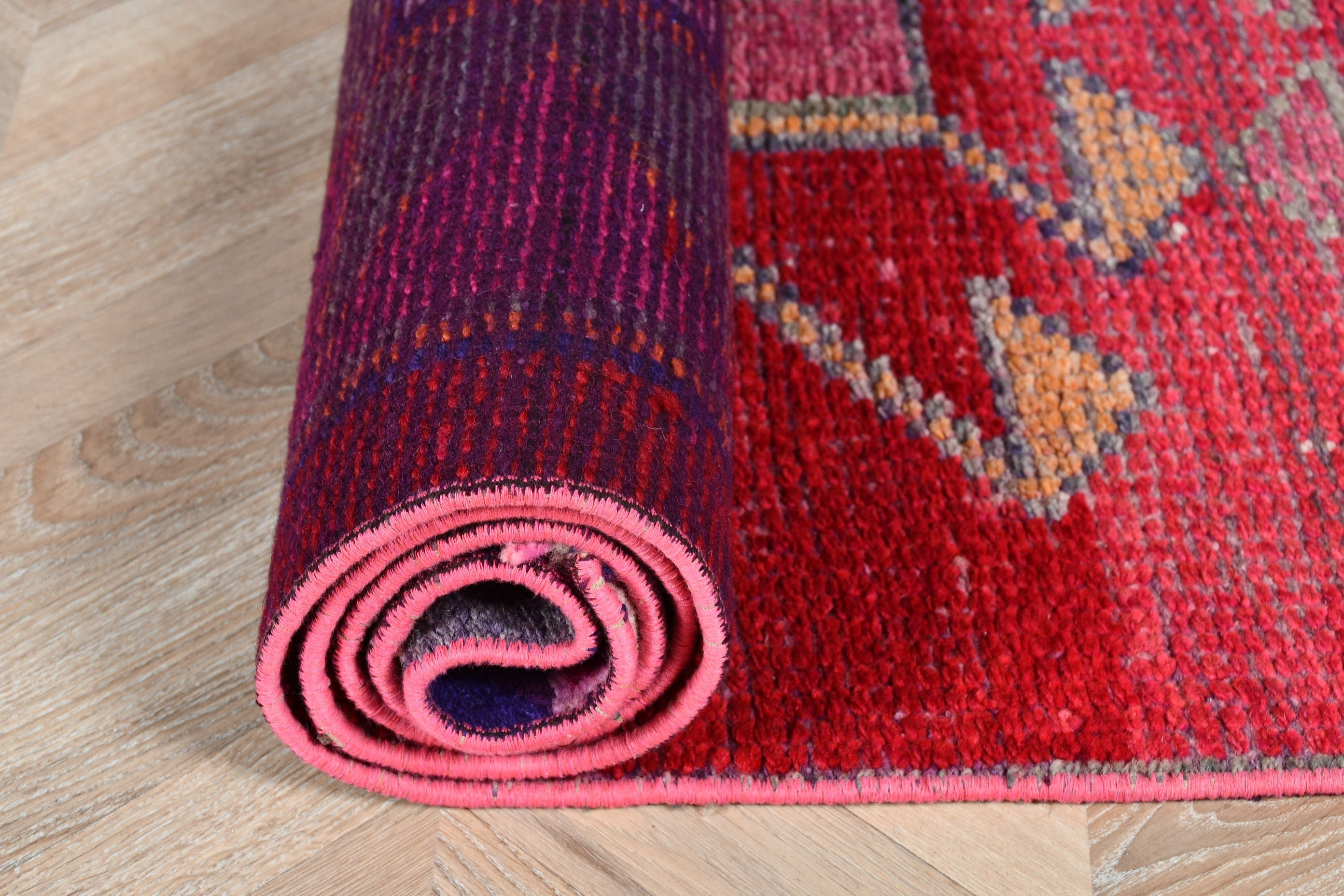 Floor Rug, 2.8x9.6 ft Runner Rug, Pink Kitchen Rugs, Long Runner Rug Rugs, Moroccan Rugs, Rugs for Corridor, Vintage Rug, Turkish Rugs