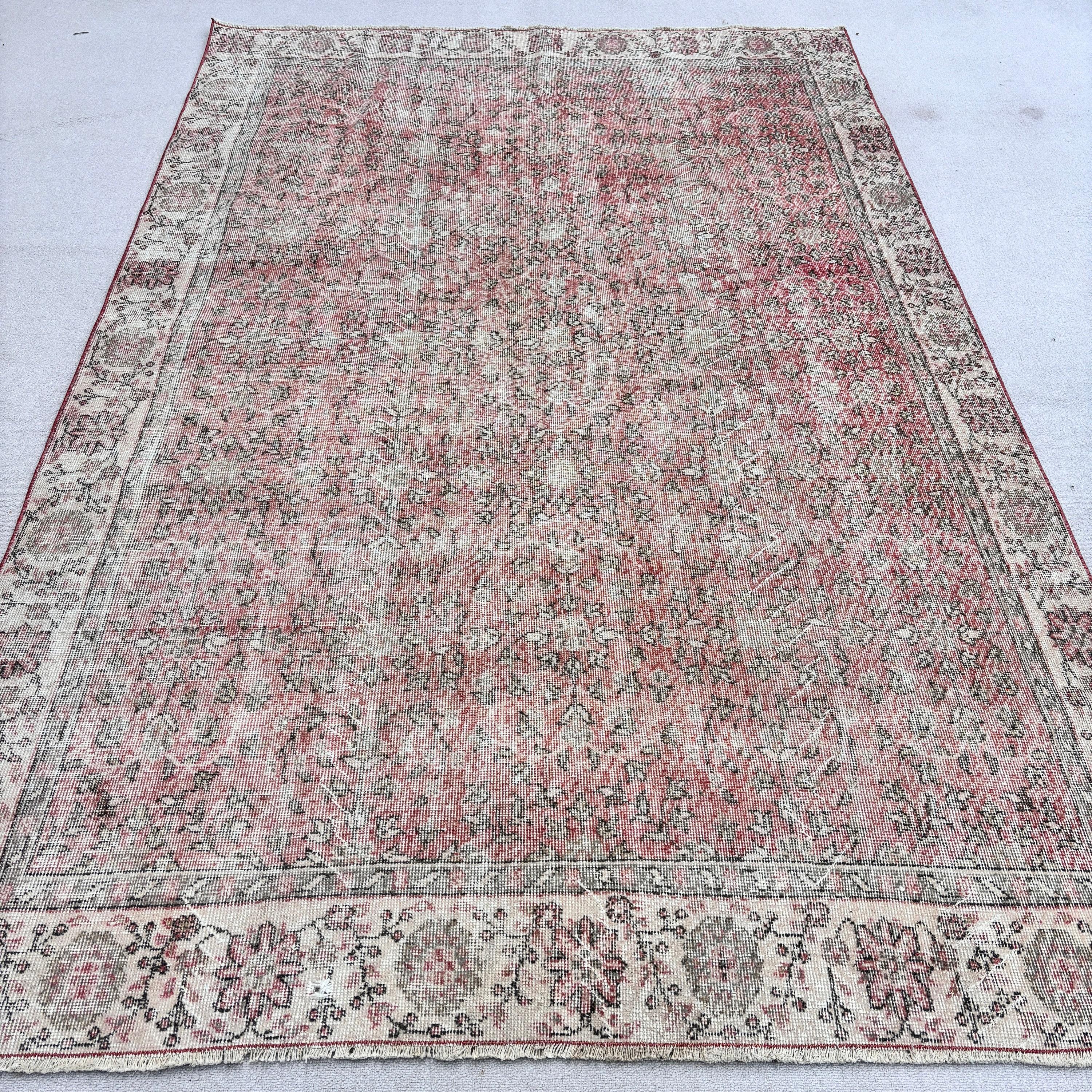 Turkish Rug, Large Vintage Rug, Boho Rugs, 6x9.3 ft Large Rug, Beige Kitchen Rugs, Vintage Rugs, Floor Rugs, Living Room Rugs, Cool Rugs