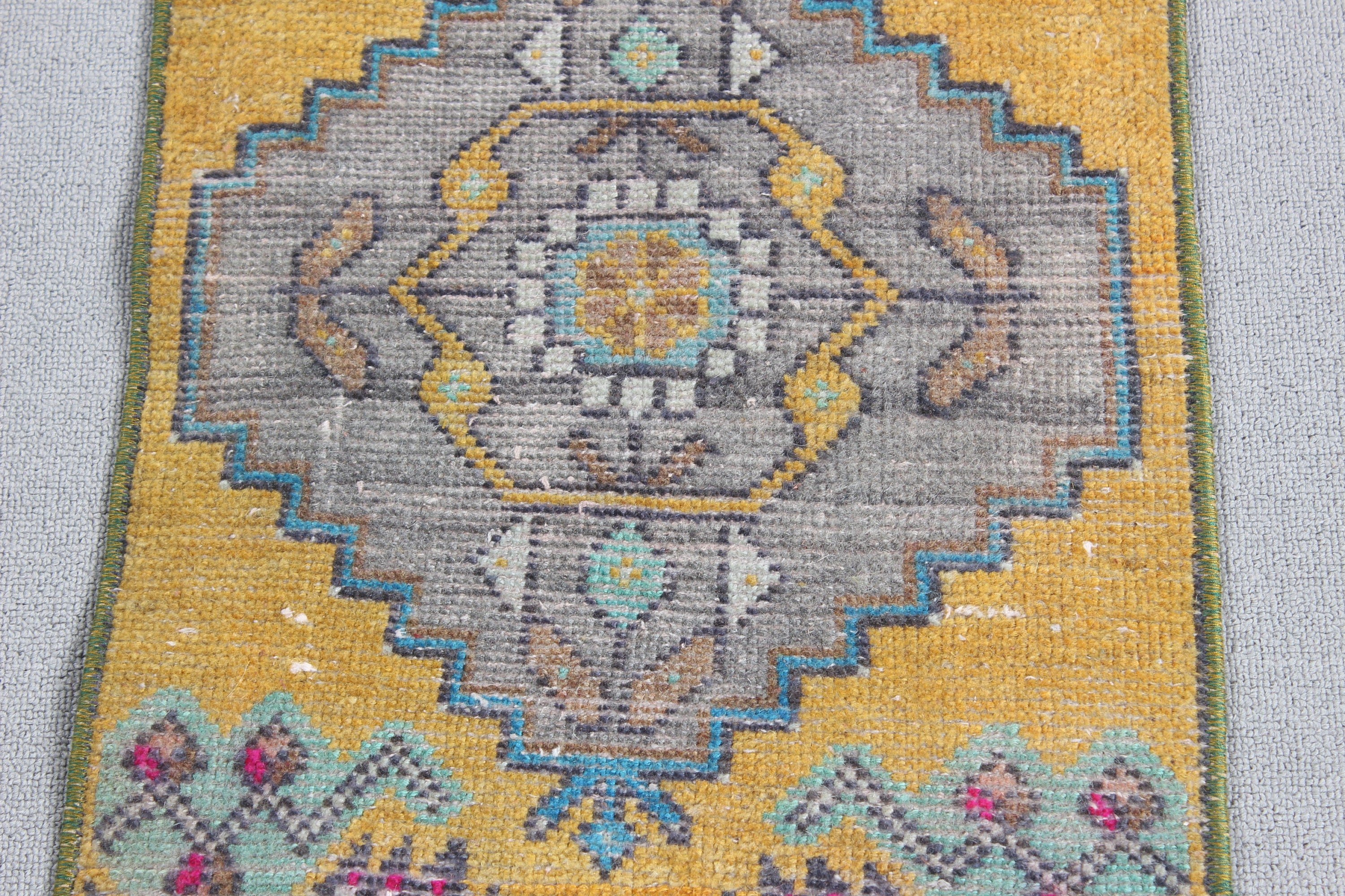 Çocuk Halıları, Boho Halılar, Yün Halı, Vintage Halılar, Mutfak Halıları, Küçük Boho Halılar, 1.3x2.9 ft Küçük Halılar, Türk Halıları, Gri Boho Halı