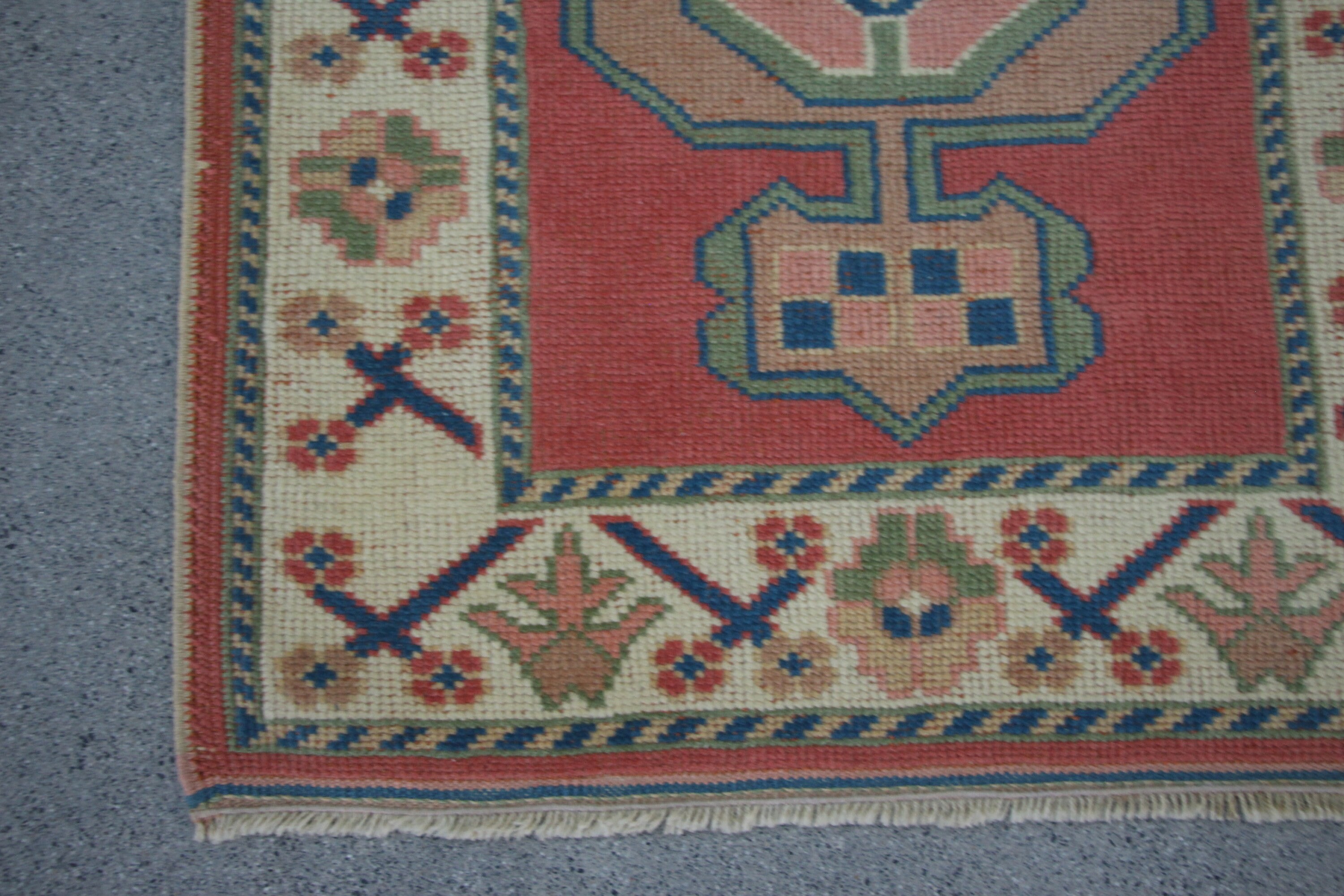 Antique Rug, Turkish Rug, Stair Rug, Oushak Rug, Pink Oriental Rugs, Rugs for Hallway, 2.6x6.5 ft Runner Rugs, Vintage Rug, Corridor Rug