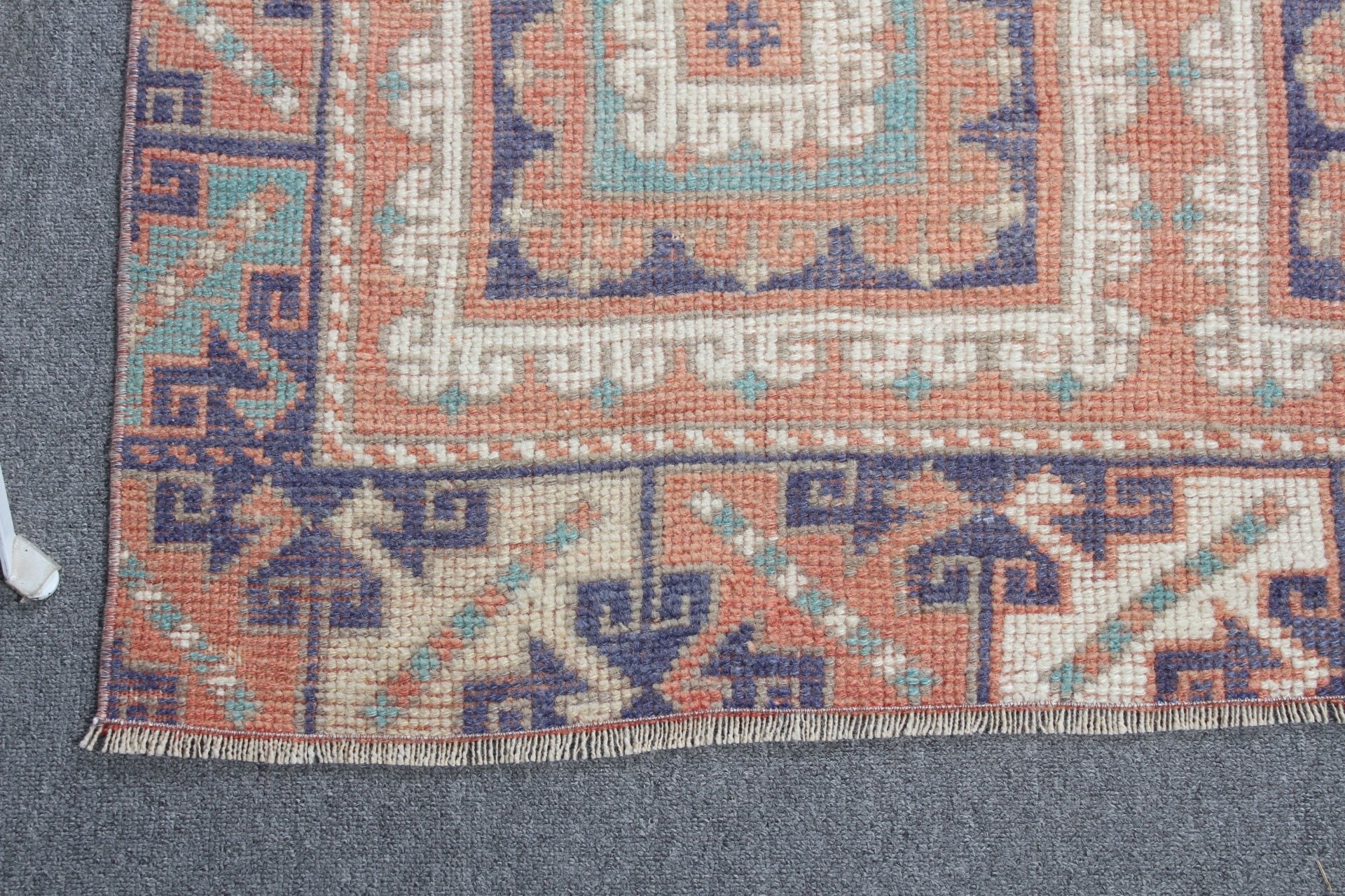 Vintage Rugs, Orange Antique Rugs, 3.5x5.4 ft Accent Rug, Nursery Rug, Oushak Rug, Bedroom Rug, Kitchen Rug, Turkish Rugs, Muted Rugs