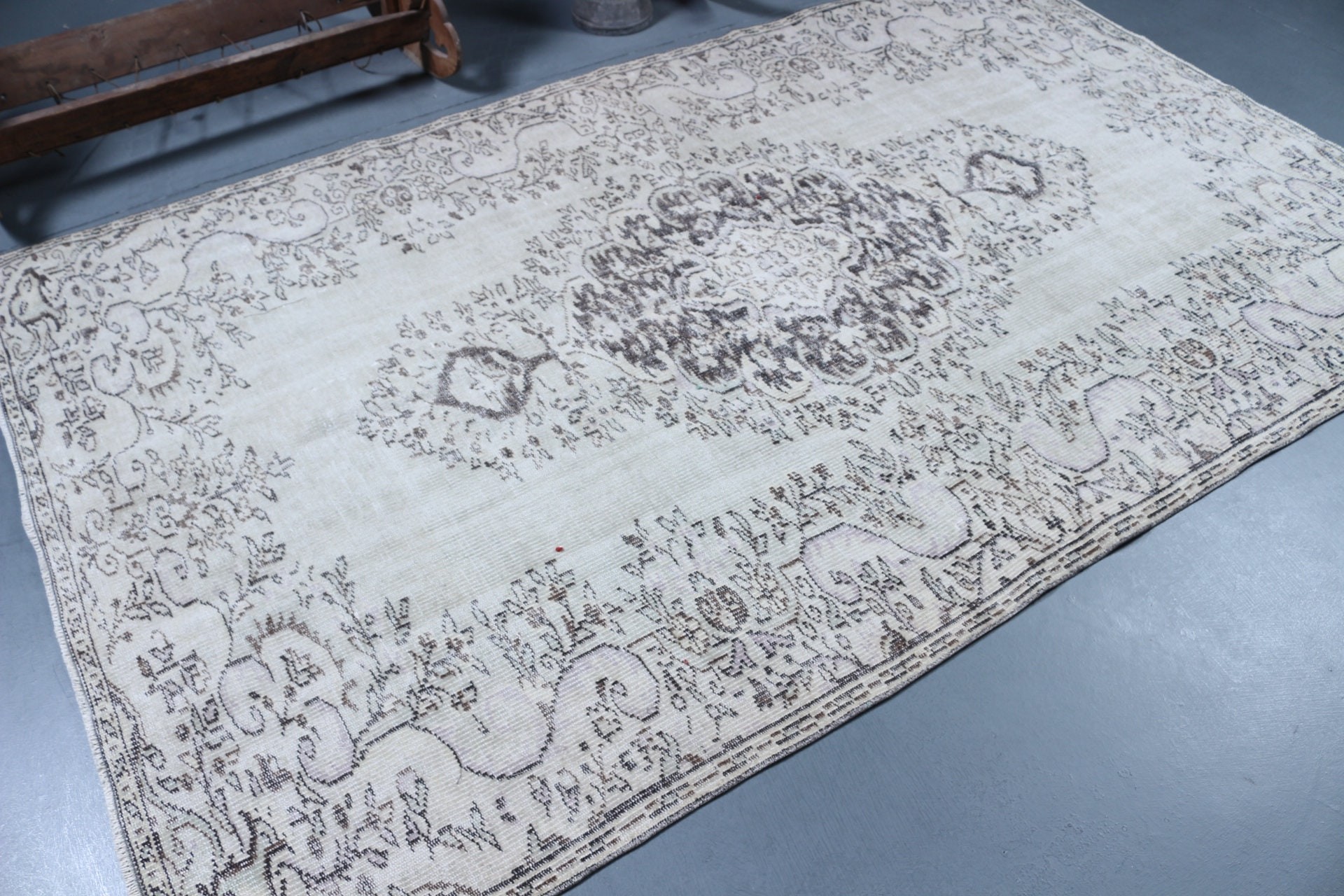 Salon Halısı, Oryantal Halılar, 5.2x8.6 ft Büyük Halı, Antika Halı, Oturma Odası Halıları, Bej Mutfak Halısı, Tasarımcı Halıları, Vintage Halılar, Türk Halıları