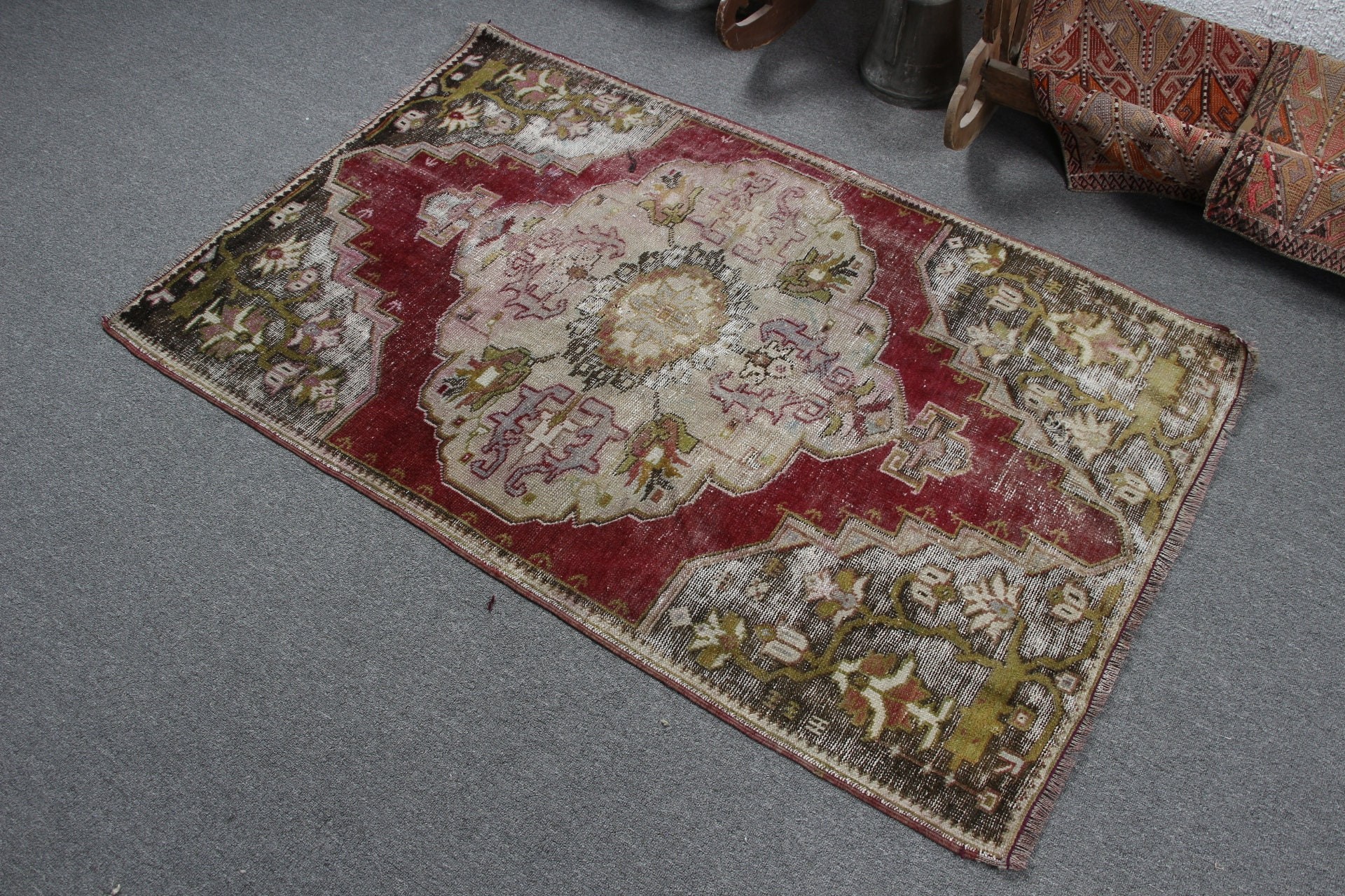Purple Anatolian Rug, Rugs for Entry, Bedroom Rugs, 3.1x5 ft Accent Rug, Cool Rugs, Entry Rug, Turkish Rug, Vintage Rug, Kitchen Rug