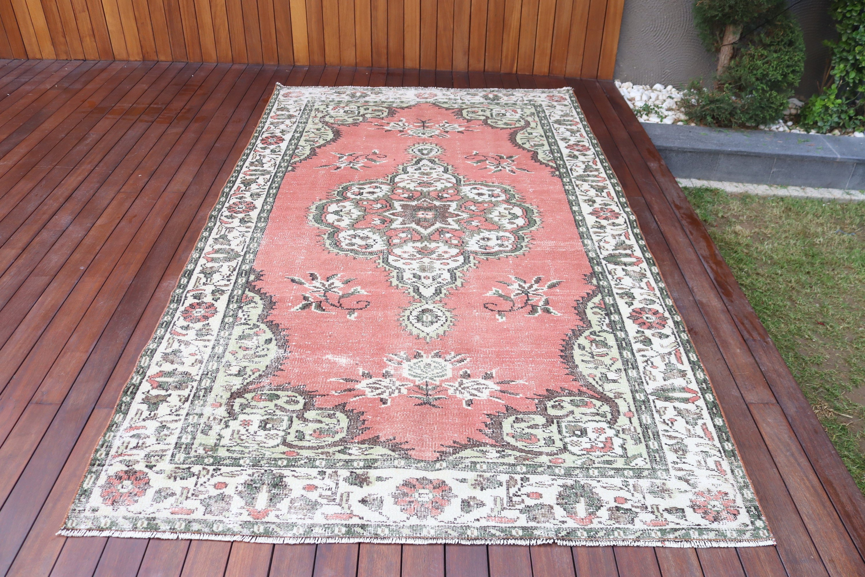 Yatak Odası Halıları, Türk Halısı, Salon Halısı, Kırmızı 5.3x9.4 ft Büyük Halı, Yün Halı, Yemek Odası Halıları, Vintage Halılar