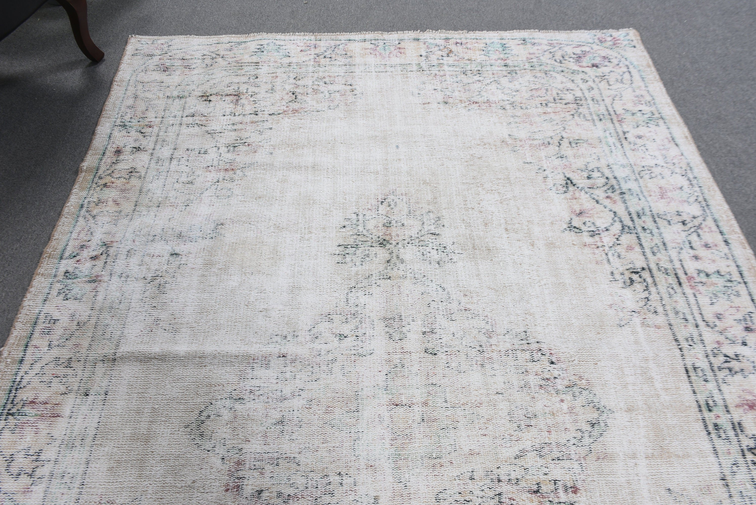 White Flatweave Rugs, Turkish Rug, 5.7x8.9 ft Large Rug, Living Room Rugs, Cool Rugs, Vintage Rugs, Large Vintage Rugs, Home Decor Rugs