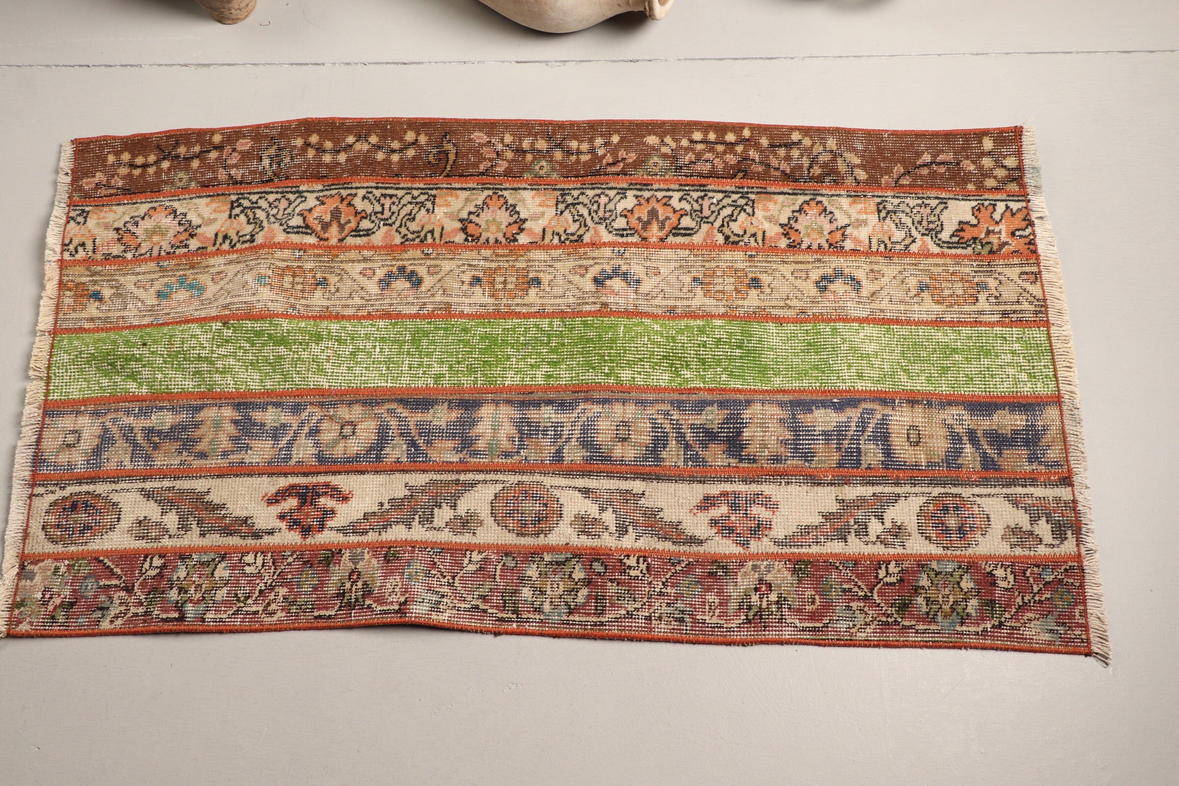 Yatak Odası Halıları, Mutfak Halısı, Yer Halıları, Türk Halısı, Vintage Halı, Yatak Odası Halıları, 2.3x4 ft Küçük Halı, Yeşil Antika Halı