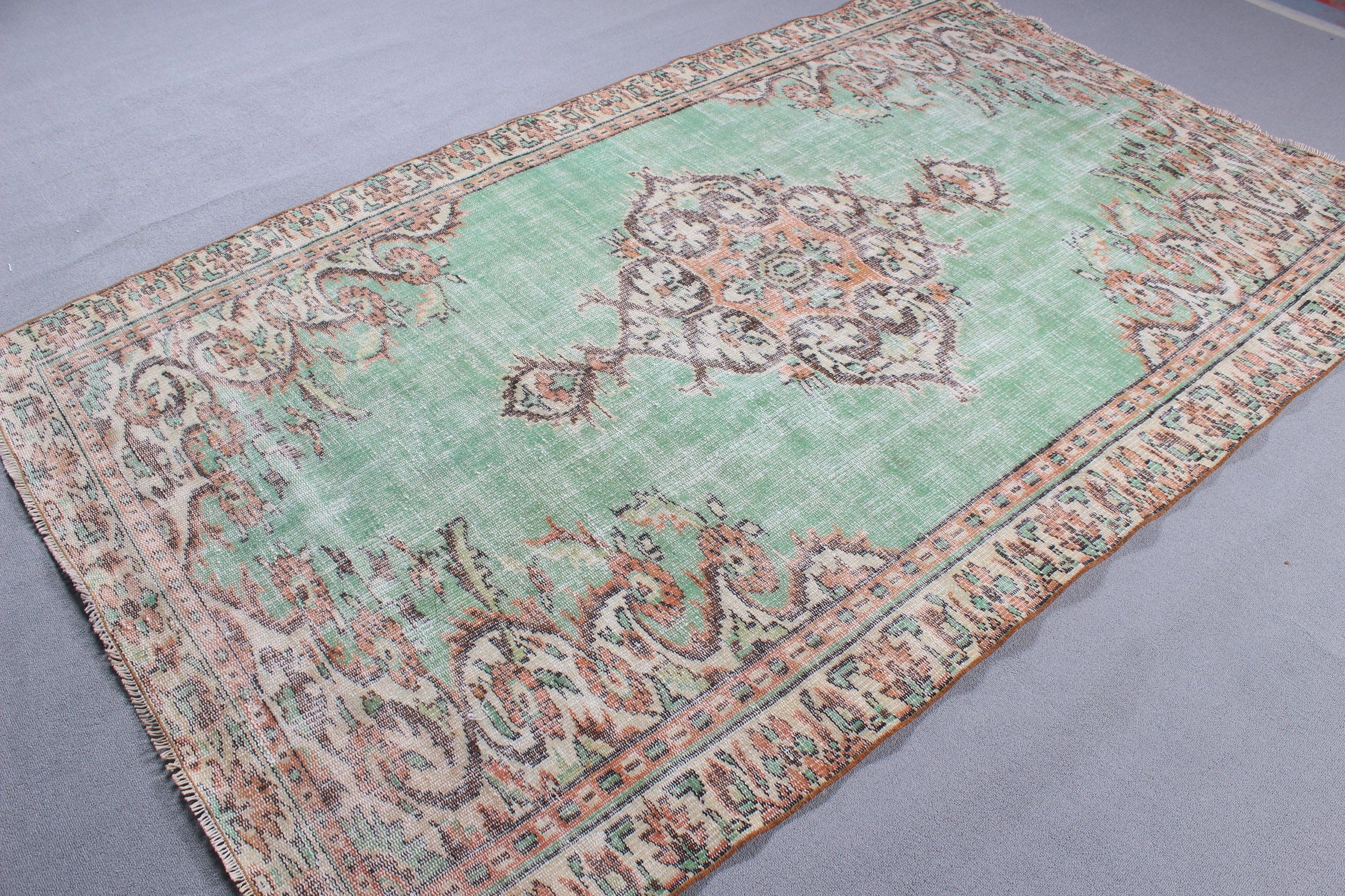 Anadolu Halısı, Vintage Halılar, Yeşil Oryantal Halılar, Türk Halısı, Nötr Halı, Büyük Boho Halıları, 5.3x8.6 ft Büyük Halılar, Oturma Odası Halıları