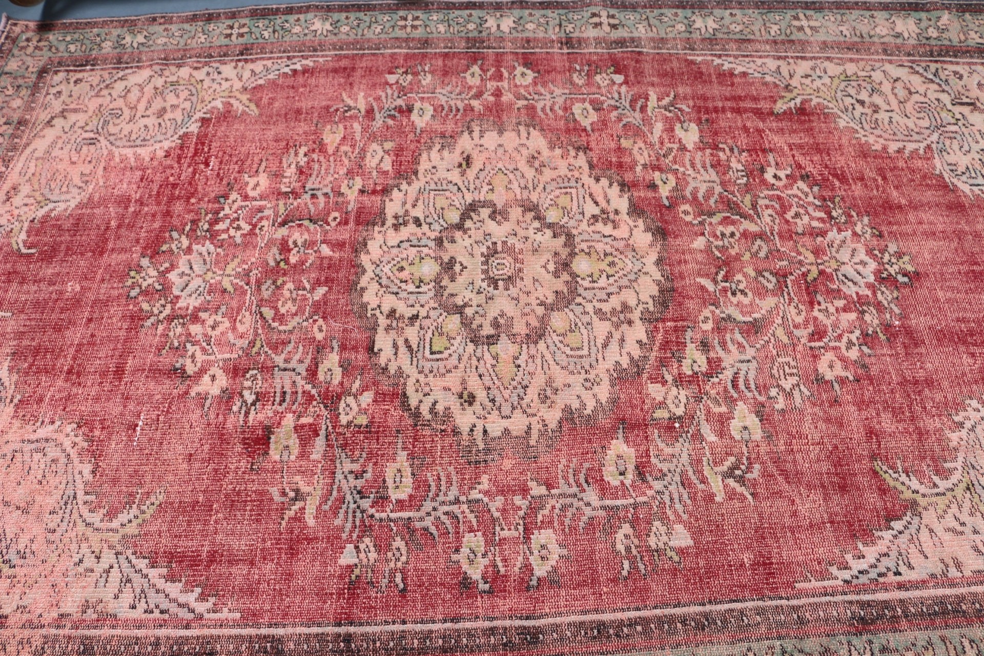 Yemek Odası Halıları, Pembe Oryantal Halılar, 6x9 ft Büyük Halı, Mutfak Halıları, Türk Halıları, Oturma Odası Halıları, Ev Dekor Halısı, Vintage Halı, Sanat Halısı