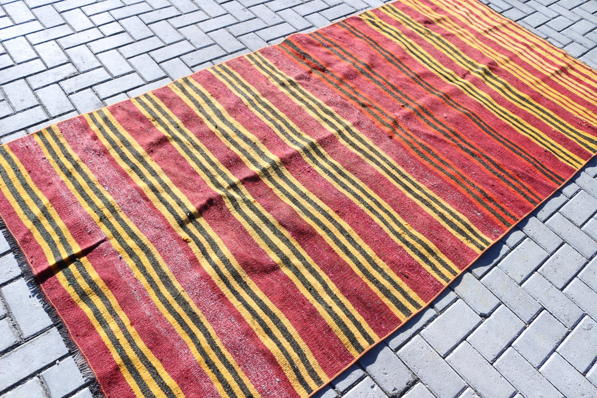 4.3x8.6 ft Area Rug, Bedroom Rug, Rugs for Area, Vintage Rugs, Kitchen Rug, Red Cool Rugs, Nomadic Rug, Wool Rug, Kilim, Turkish Rugs