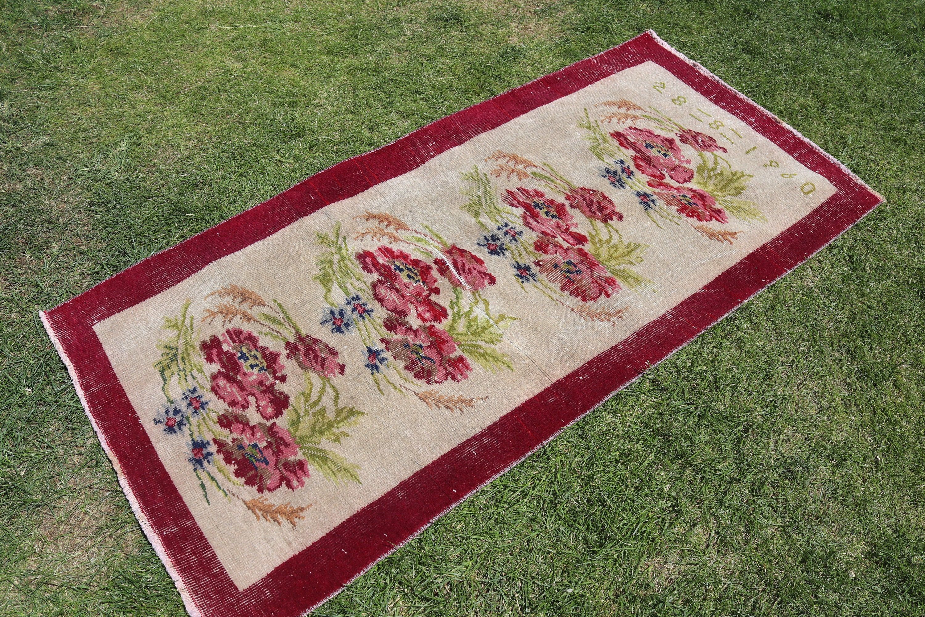 Vintage Accent için Halılar, Vintage Accent Halı, Boho Halı, Mutfak Halıları, Vintage Halı, 2,7x5,8 ft Accent Halılar, Kırmızı Oryantal Halılar, Türk Halısı