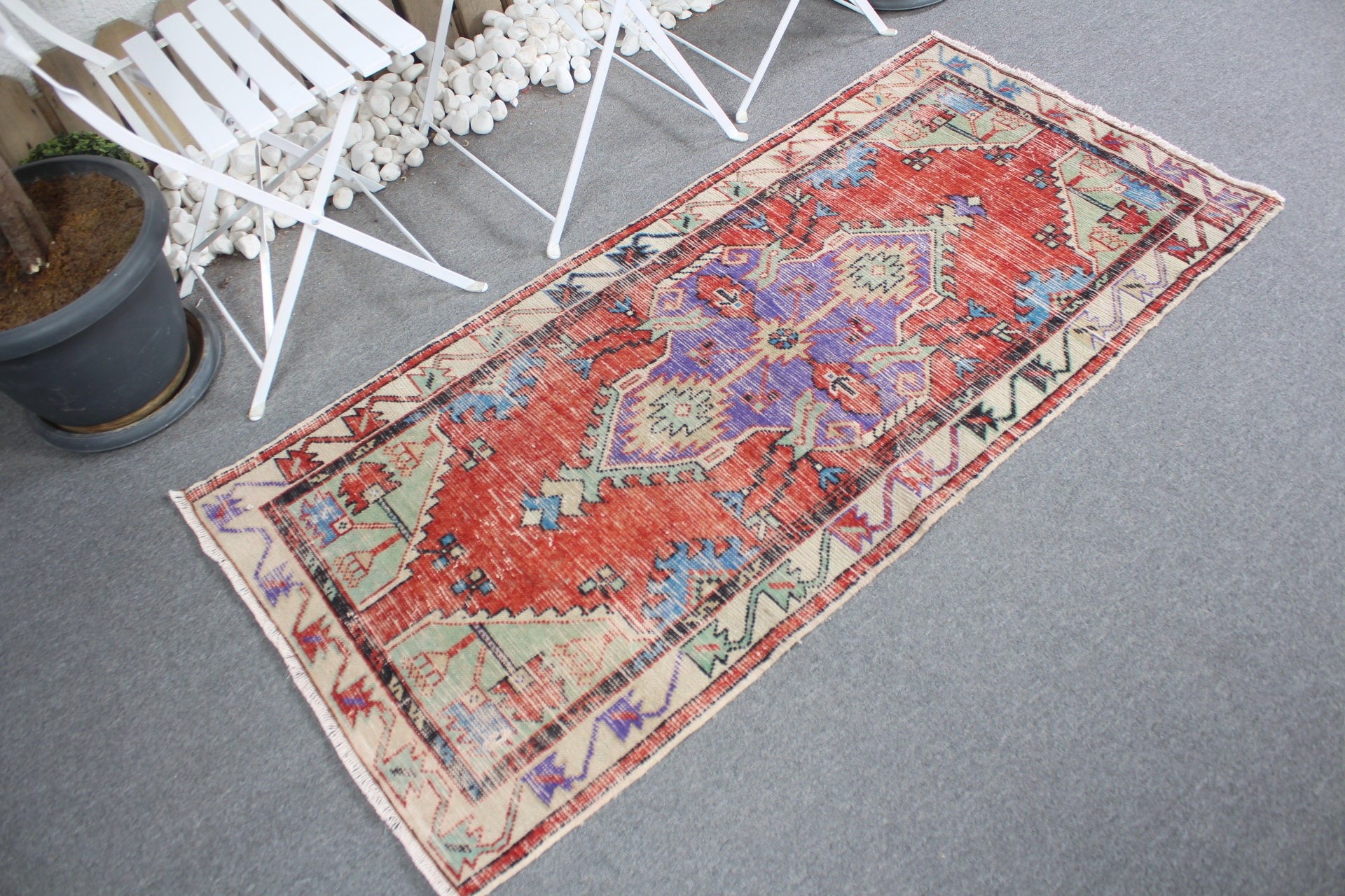 Wall Hanging Rug, Door Mat Rug, Red Cool Rug, Oriental Rug, Rugs for Bathroom, Vintage Rugs, Oushak Rug, Turkish Rug, 2.6x5.4 ft Small Rug