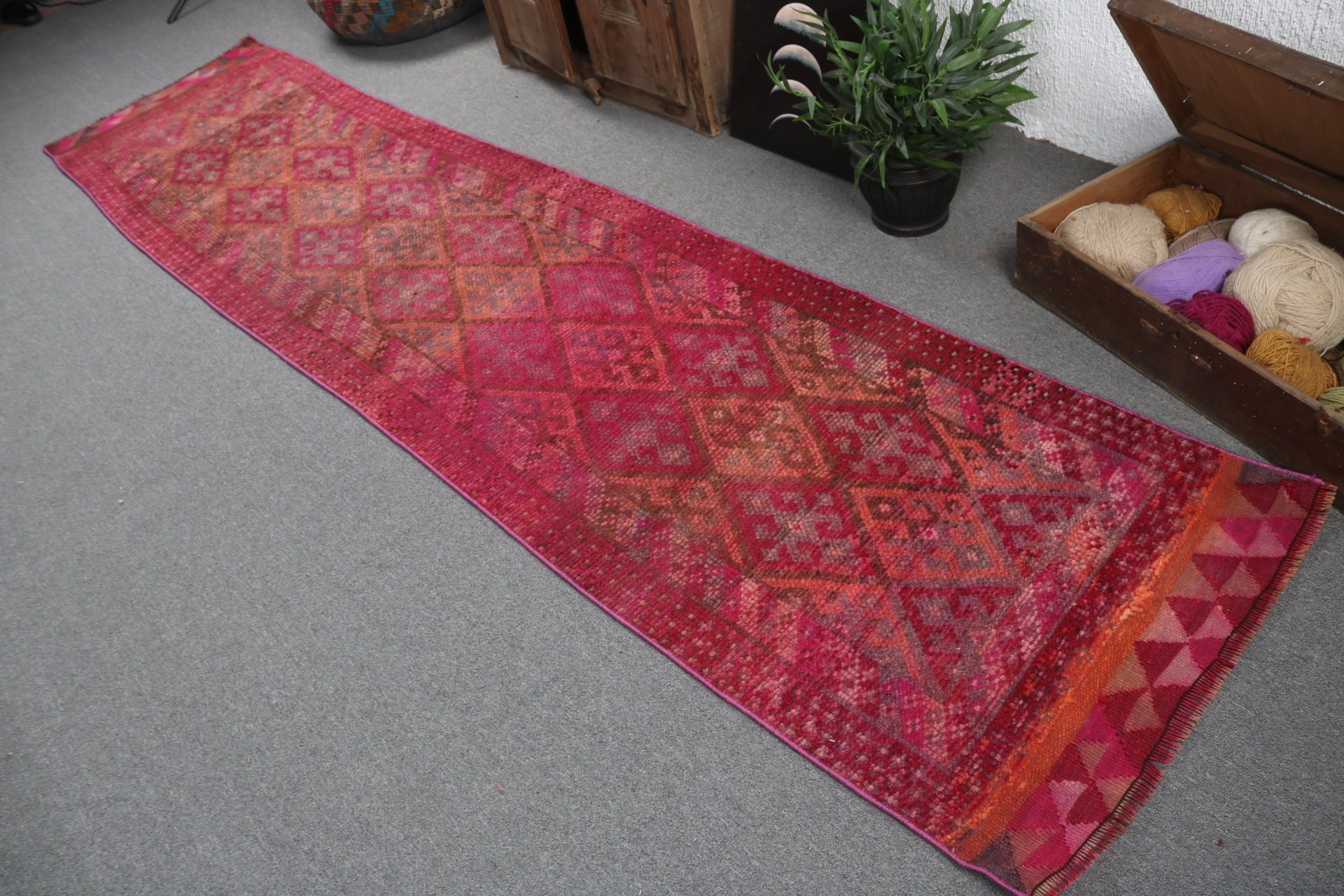 Fas Halıları, Mutfak Halısı, Aztek Halıları, Vintage Halılar, Ev Dekorasyonu Halıları, Koridor Halısı, Pembe Fas Halısı, 2.5x11.5 ft Runner Halısı, Türk Halısı