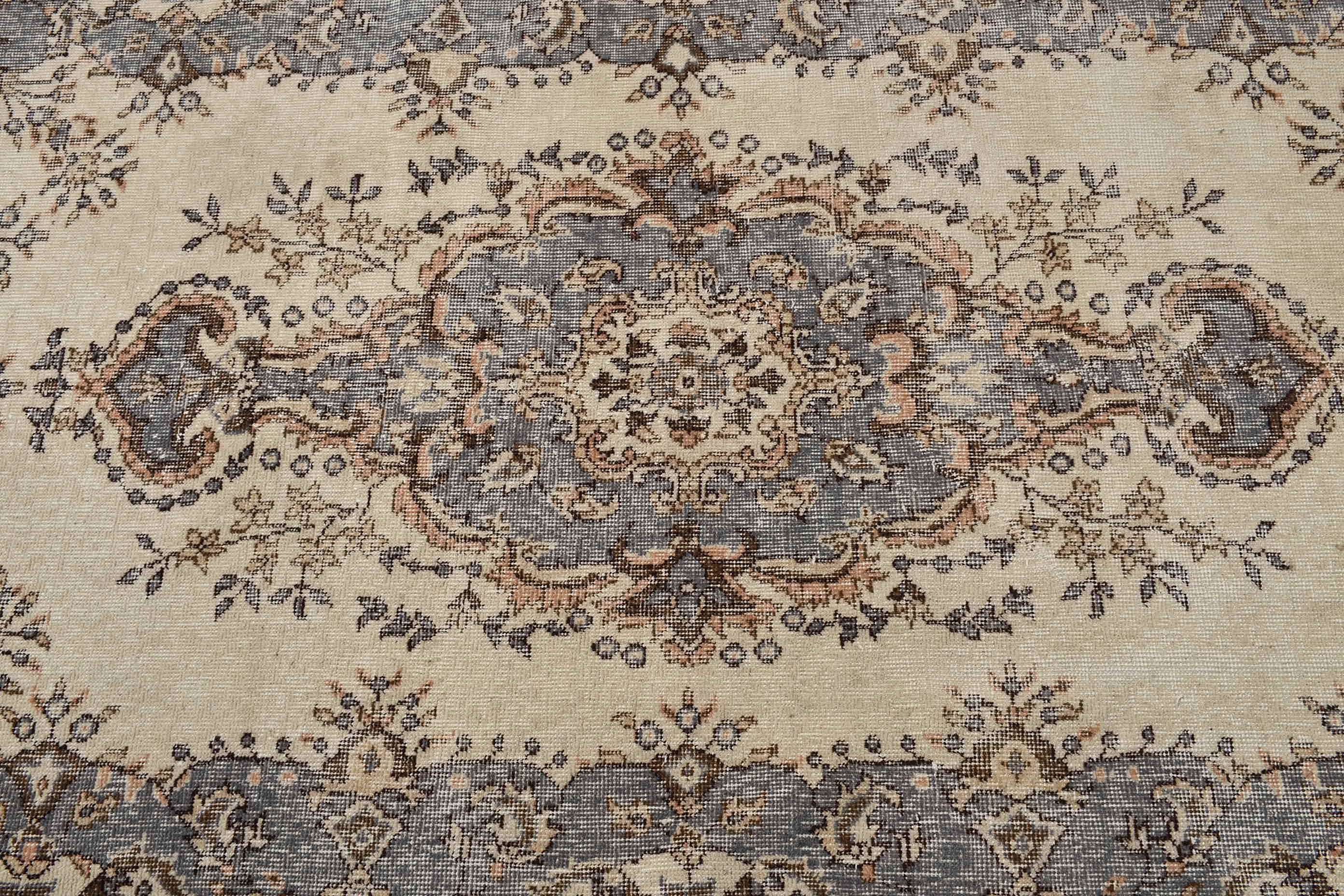 Bedroom Rug, Muted Rug, Indoor Rug, Vintage Rugs, Beige Bedroom Rugs, Home Decor Rug, 3.6x6.9 ft Area Rugs, Rugs for Floor, Turkish Rug