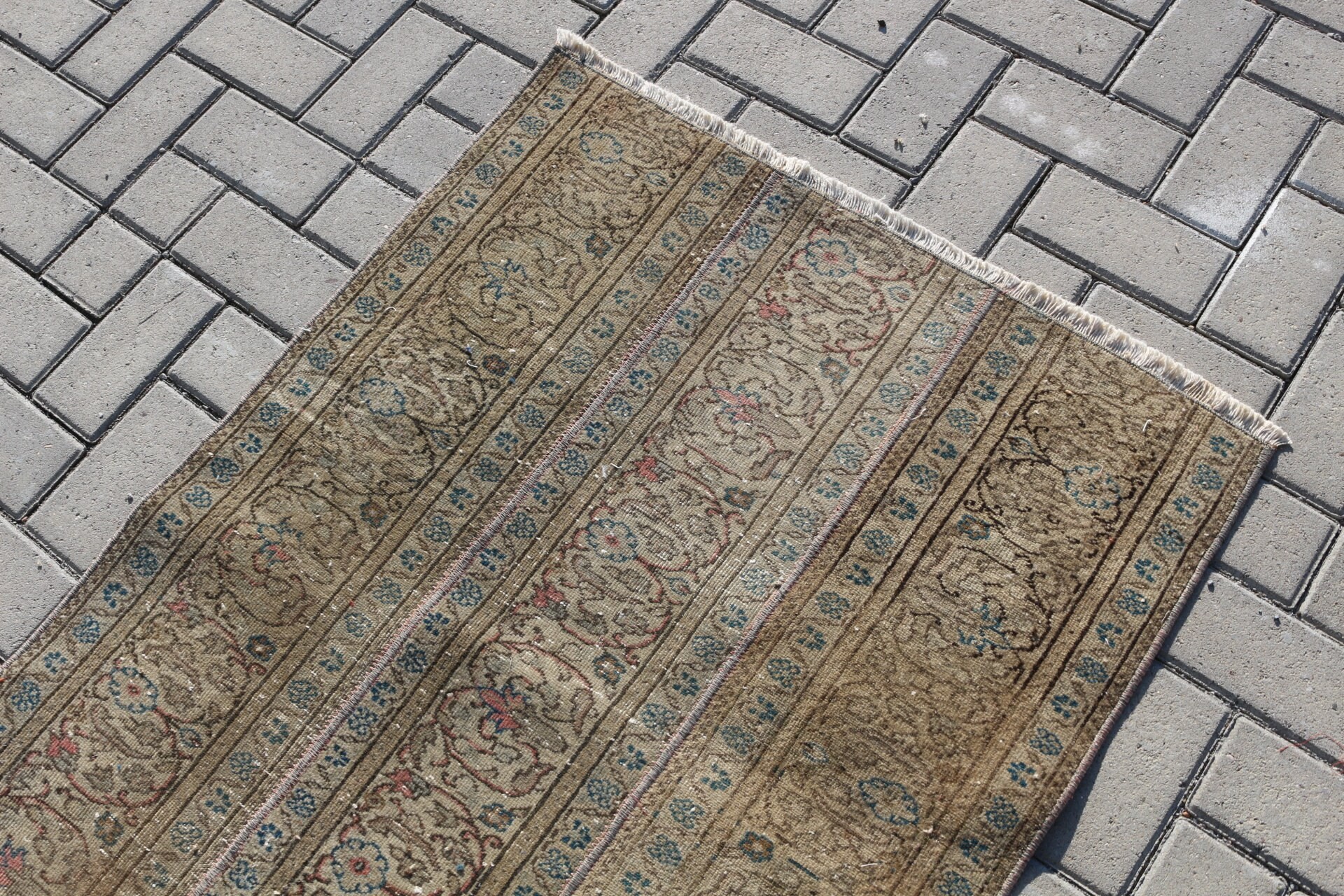 Türk Halıları, Vintage Halı, Araba Paspası Halıları, 2.8x3.5 ft Küçük Halılar, Kahverengi Zemin Halısı, Banyo Halısı, Yatak Odası Halısı, Araba Paspas Halısı